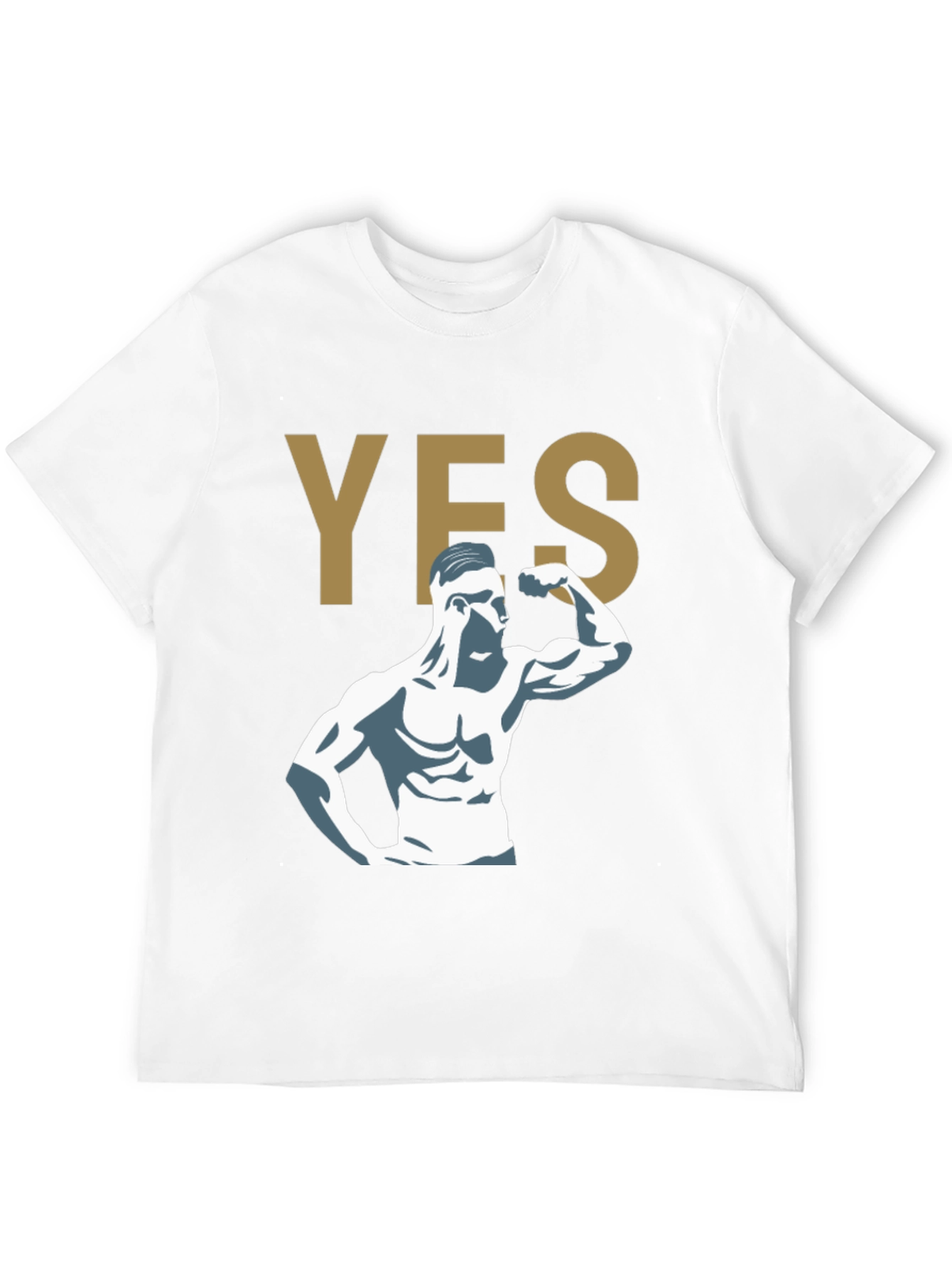 YES! Bodybuilder Graphic Print T-Shirt