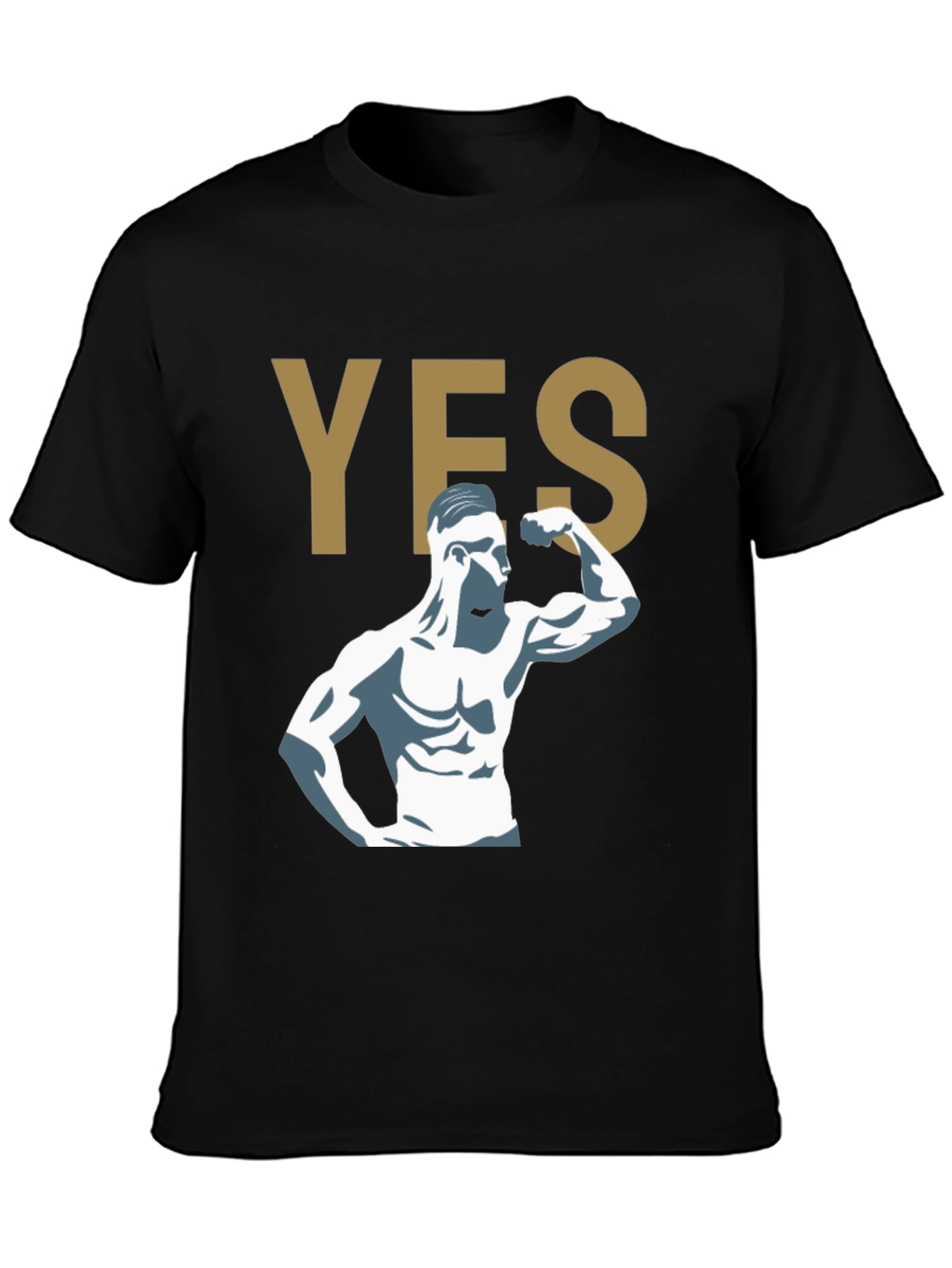 YES! Bodybuilder Graphic Print T-Shirt
