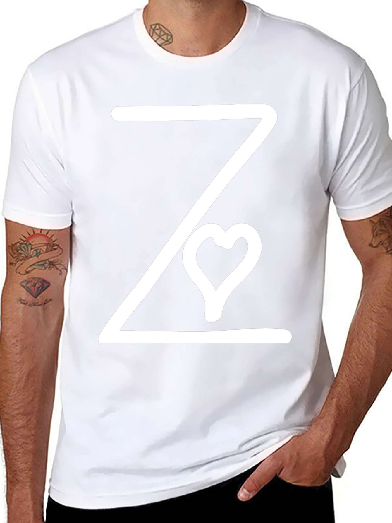 Modern Graphic Tee - Z with Heart