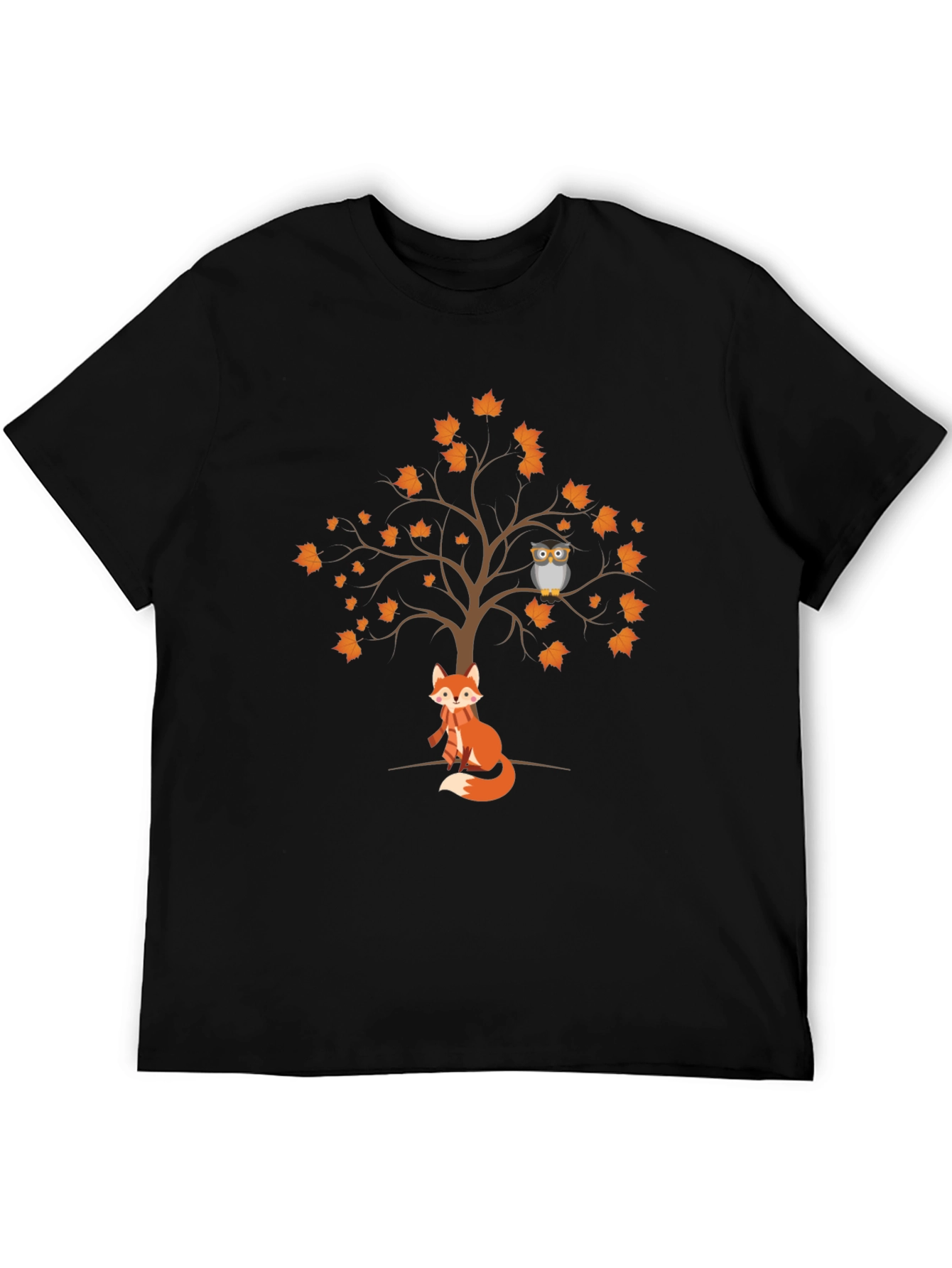 Autumn Fox & Owl Tree Graphic Tee