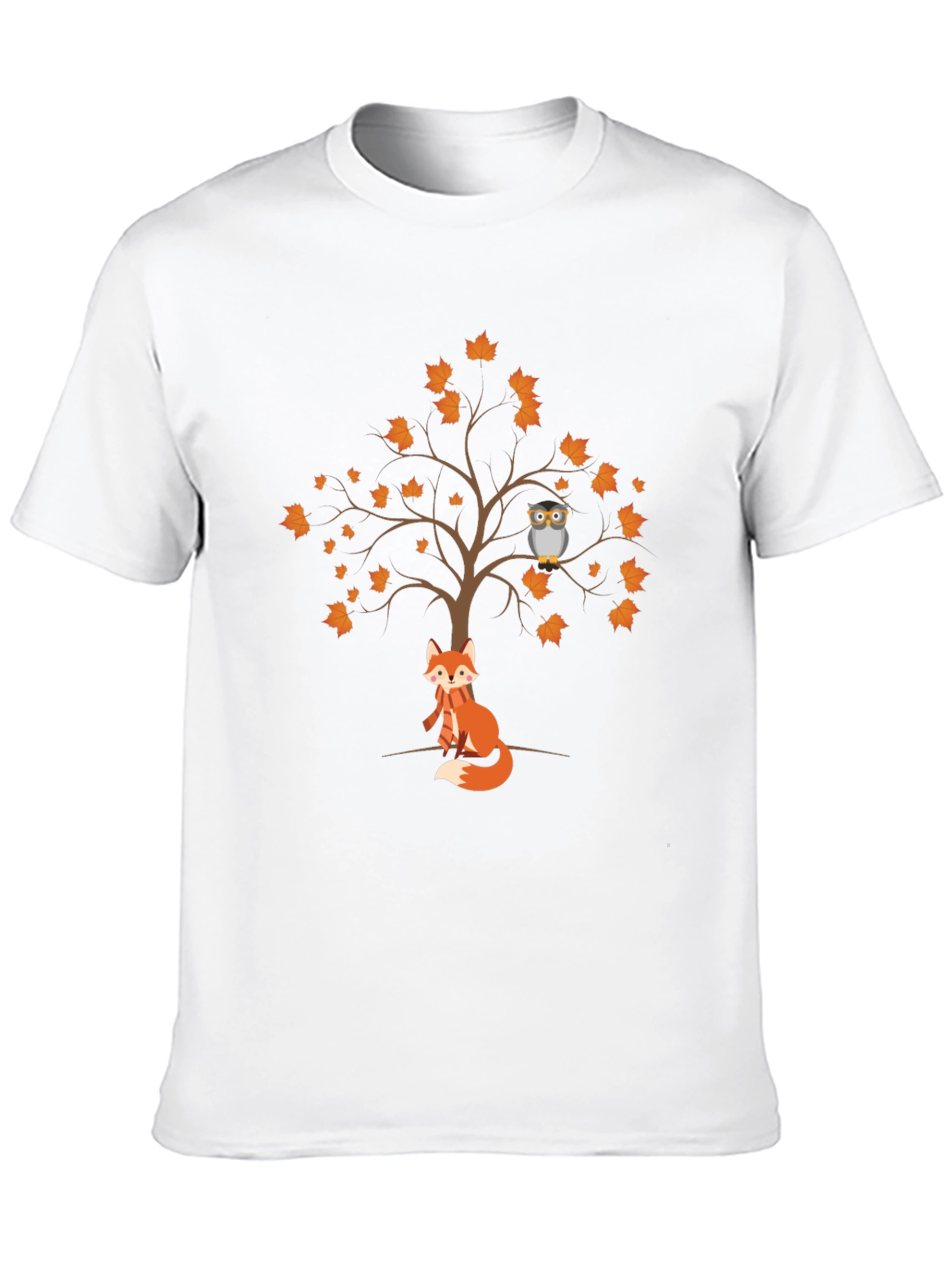 Autumn Fox & Owl Tree Graphic Tee
