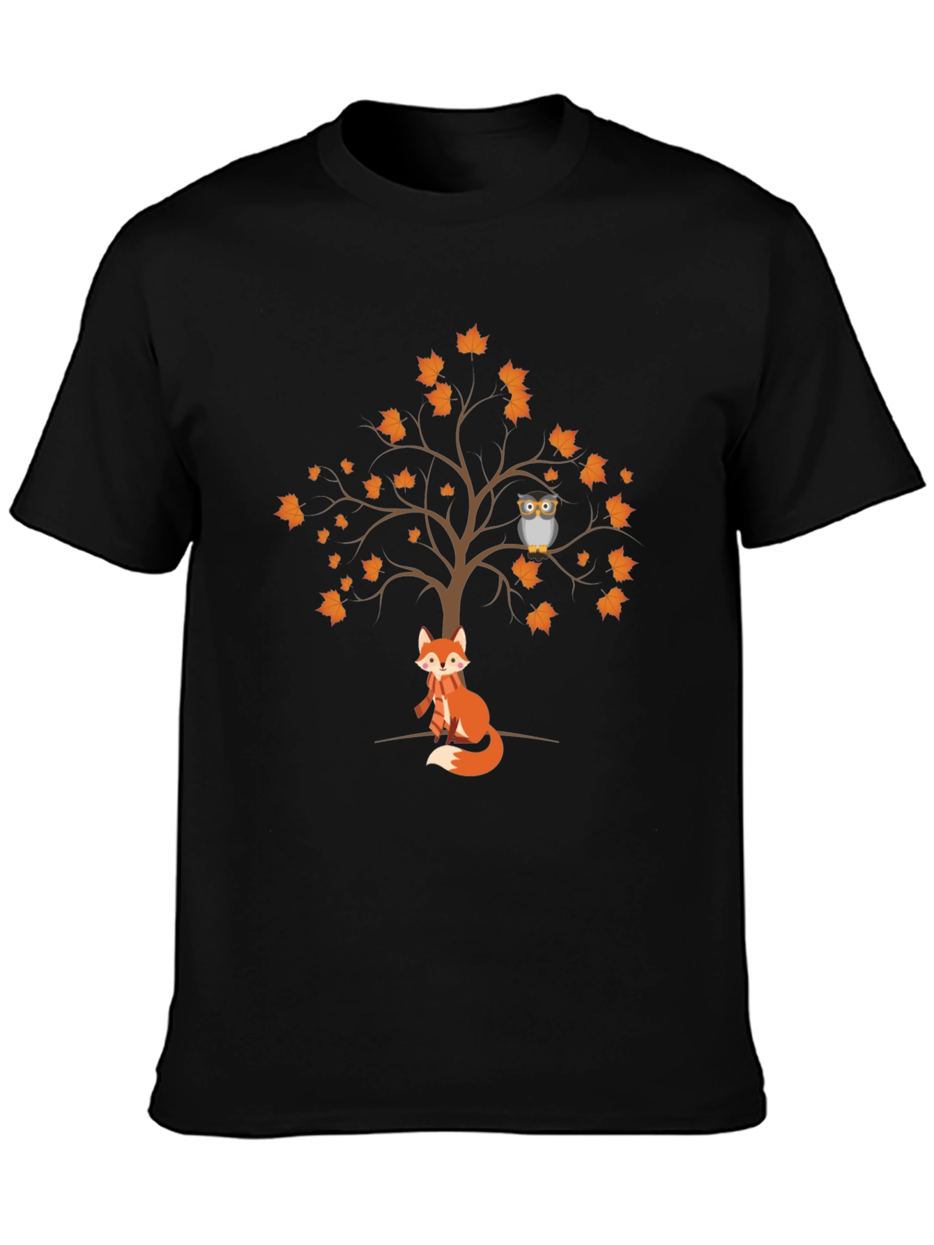 Autumn Fox & Owl Tree Graphic Tee