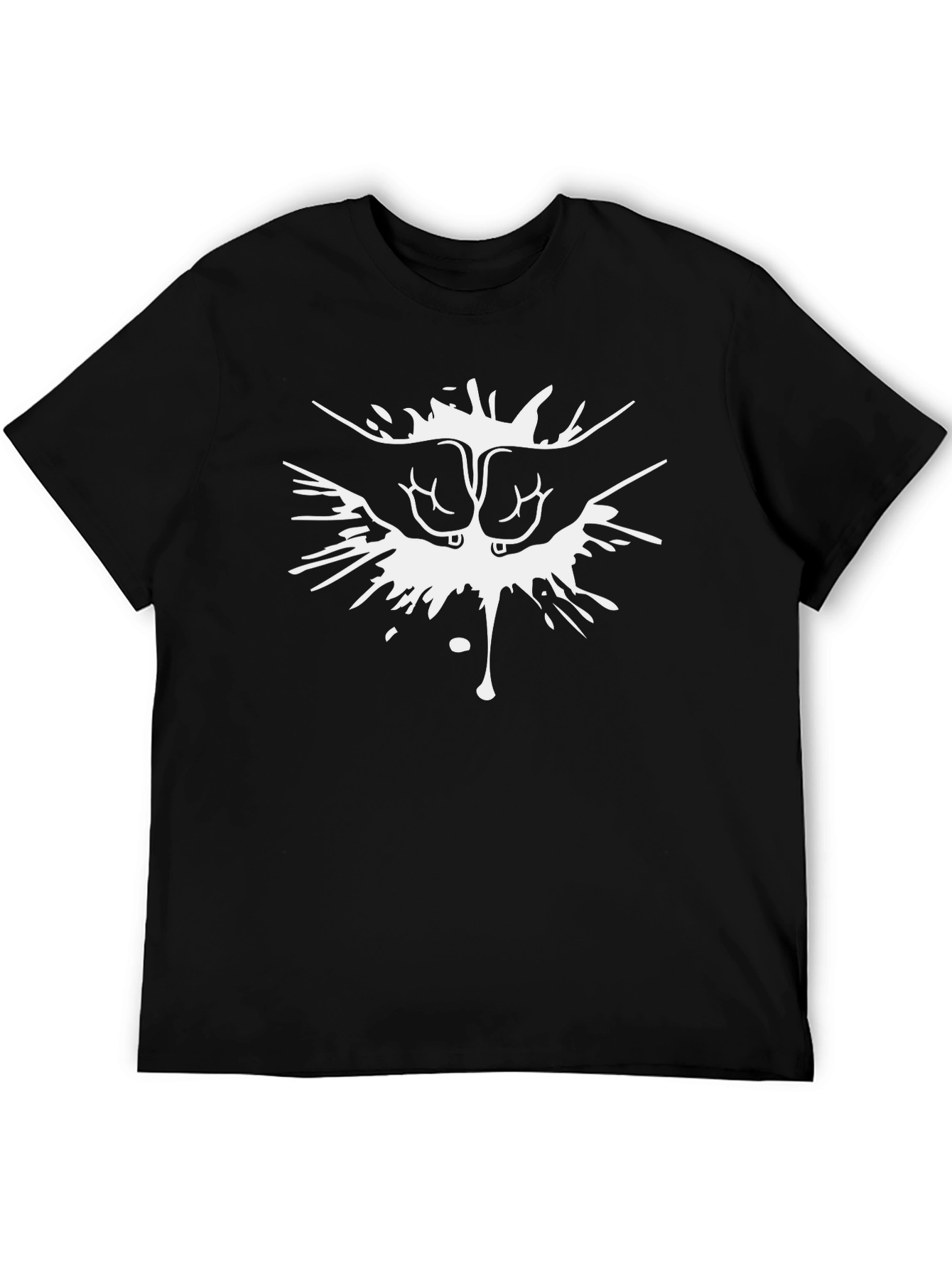 Fist Bump Graphic Tee - Black Cotton Comfort