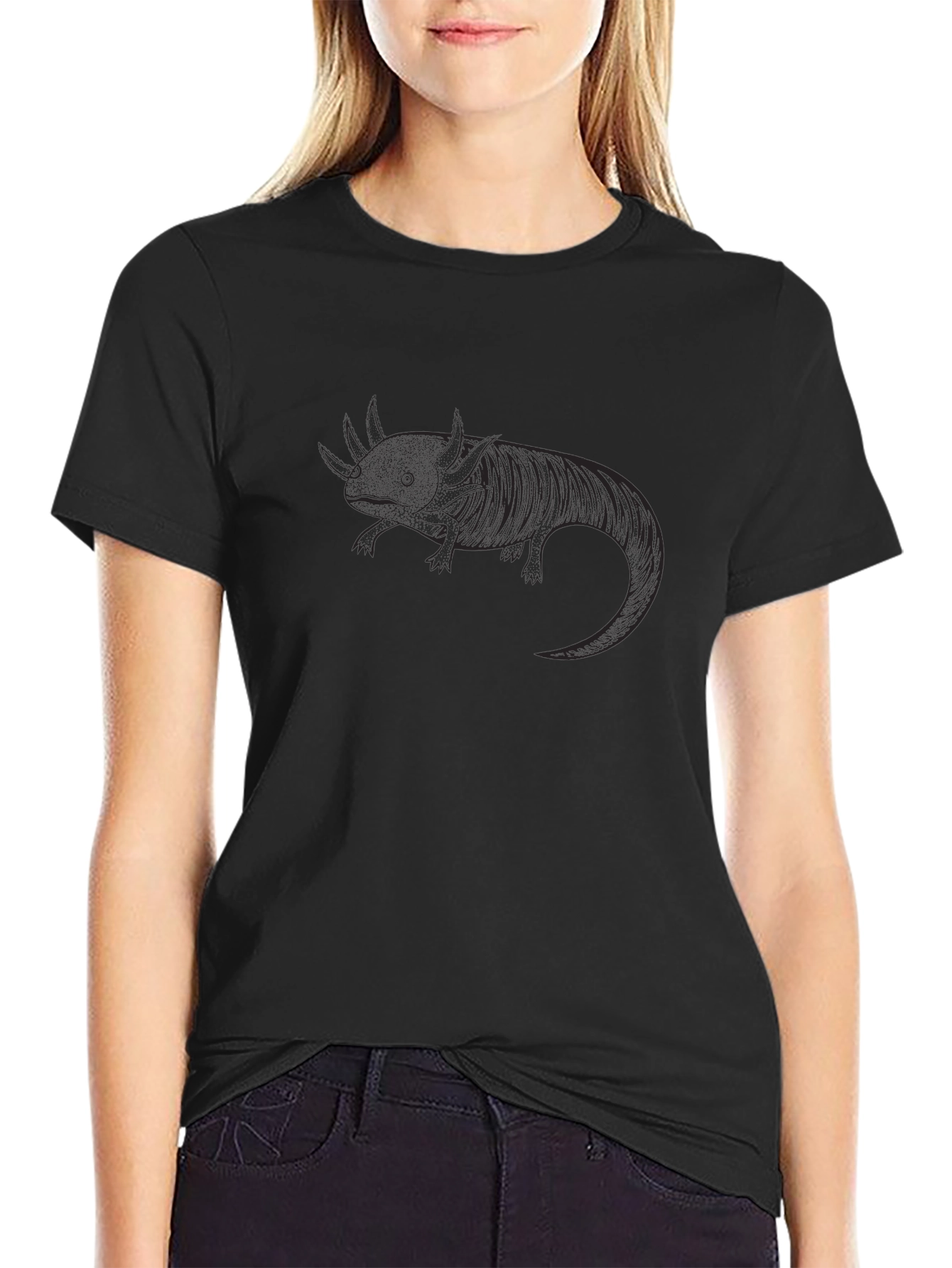 Axolotl Graphic Tee - Black Unisex