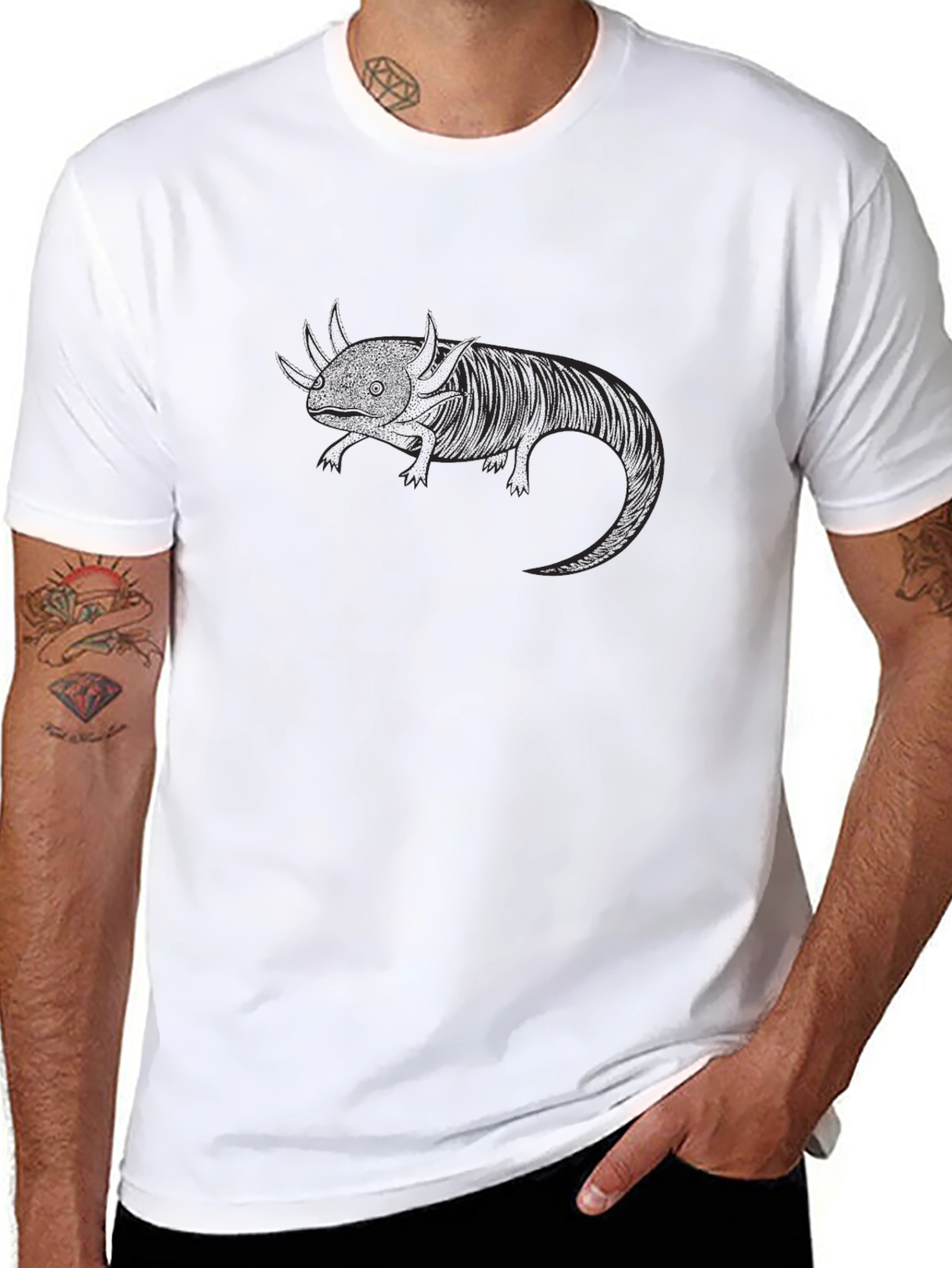 Axolotl Graphic Tee - Black Unisex