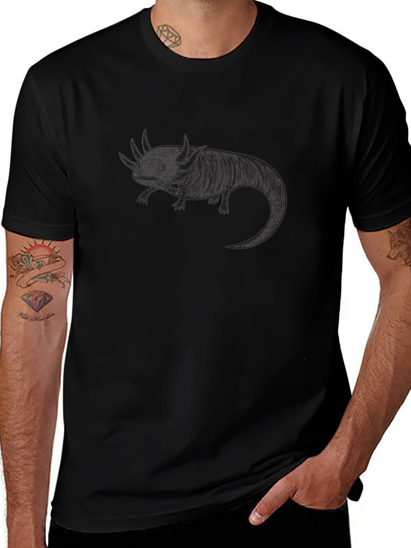 Axolotl Graphic Tee - Black Unisex