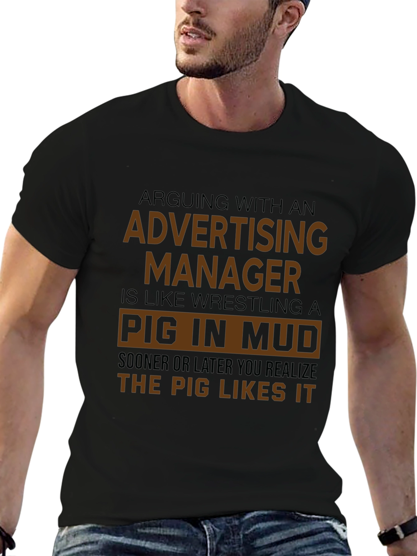Advertising Manager Pig in Mud Graphic Tee