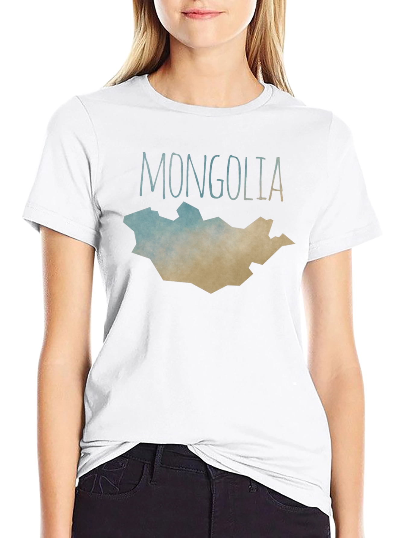 Mongolia Map T-Shirt - Black Graphic Tee