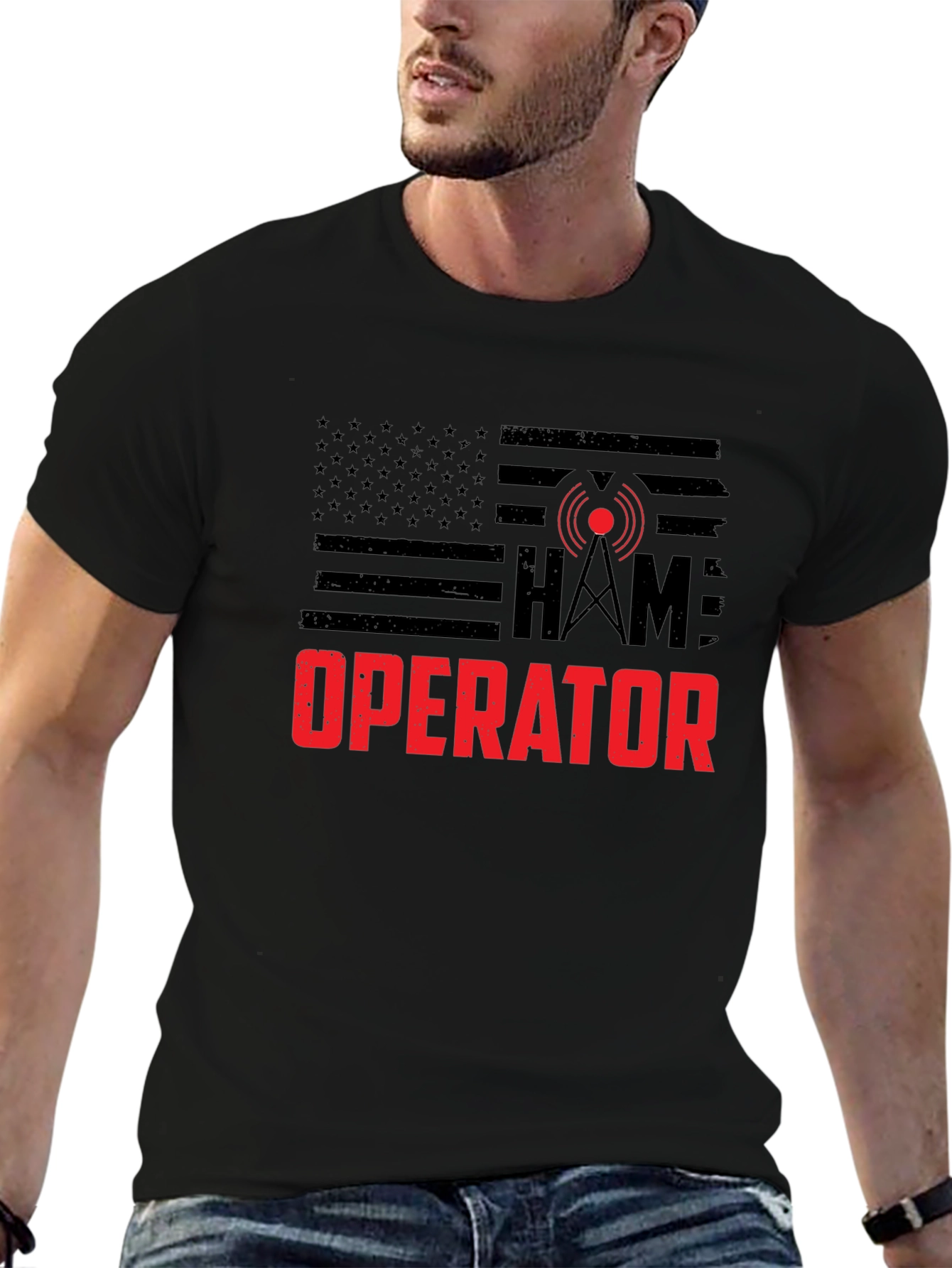 Ham Radio Operator USA Flag T-Shirt