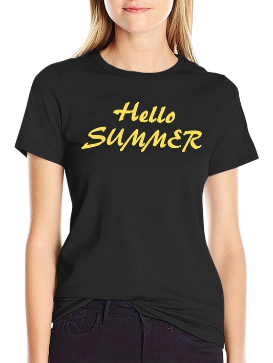 Hello Summer Black Graphic Tee