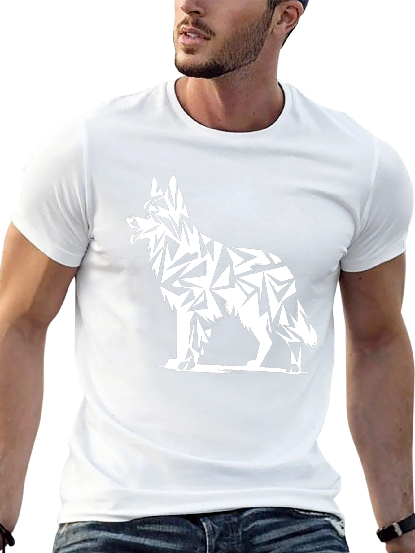 Geometric Dog Graphic T-Shirt - Modern Menswear