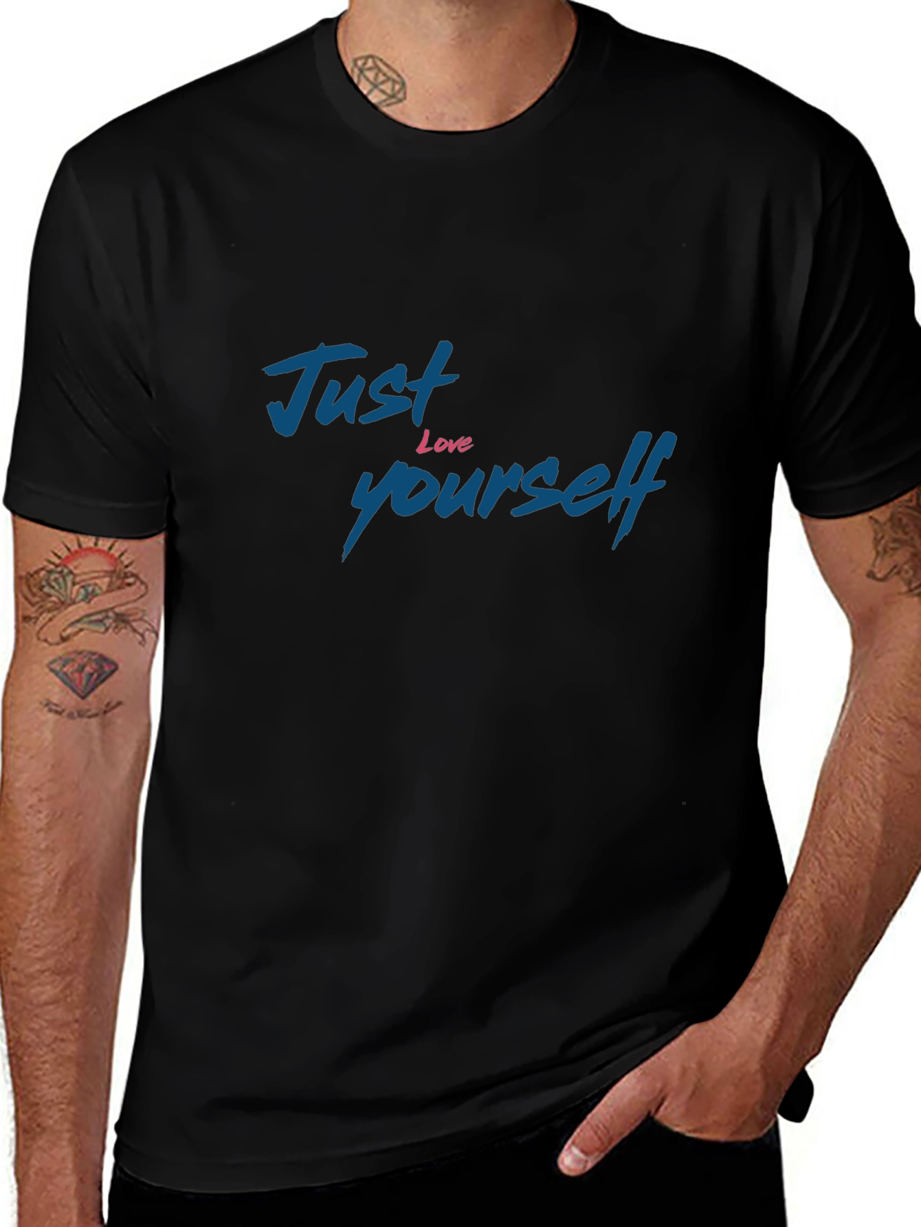 Just Love Yourself Graphic T-Shirt - Black