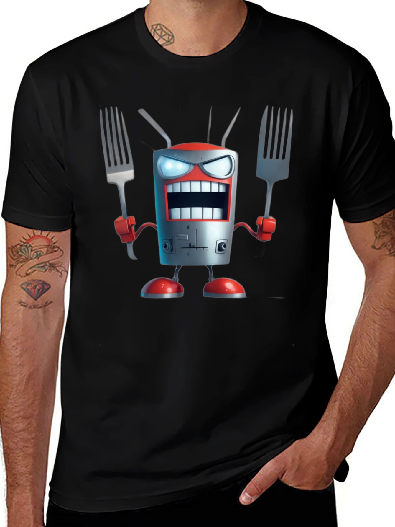 Robot Chef T-Shirt - Funny Cartoon Design