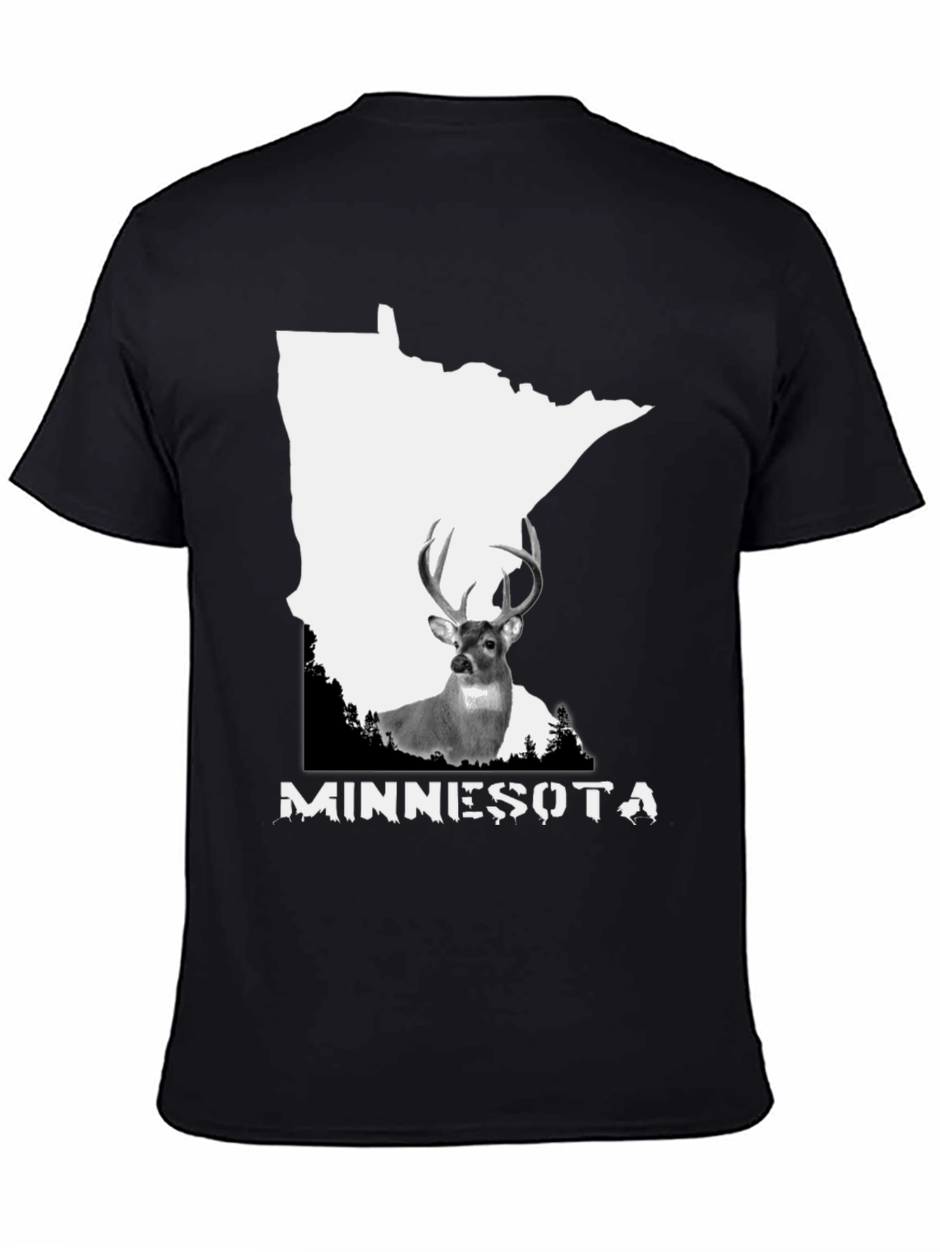 Minnesota Deer Graphic Tee - Black