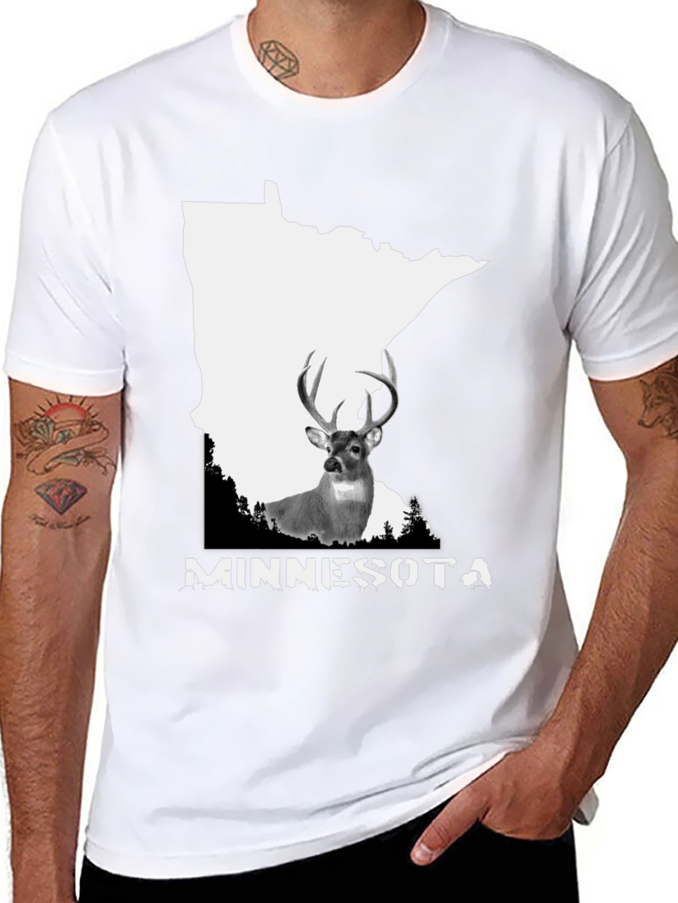 Minnesota Deer Graphic Tee - Black
