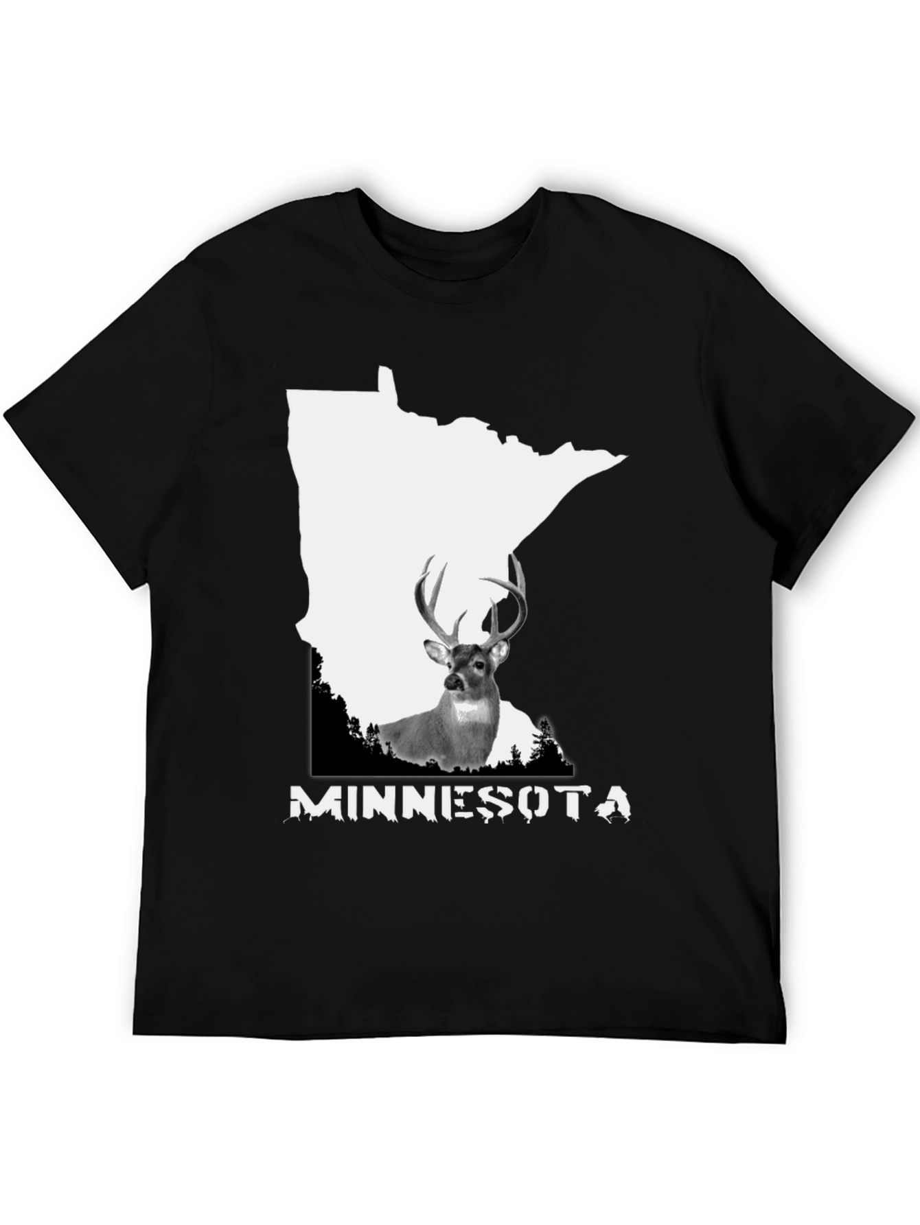 Minnesota Deer Graphic Tee - Black