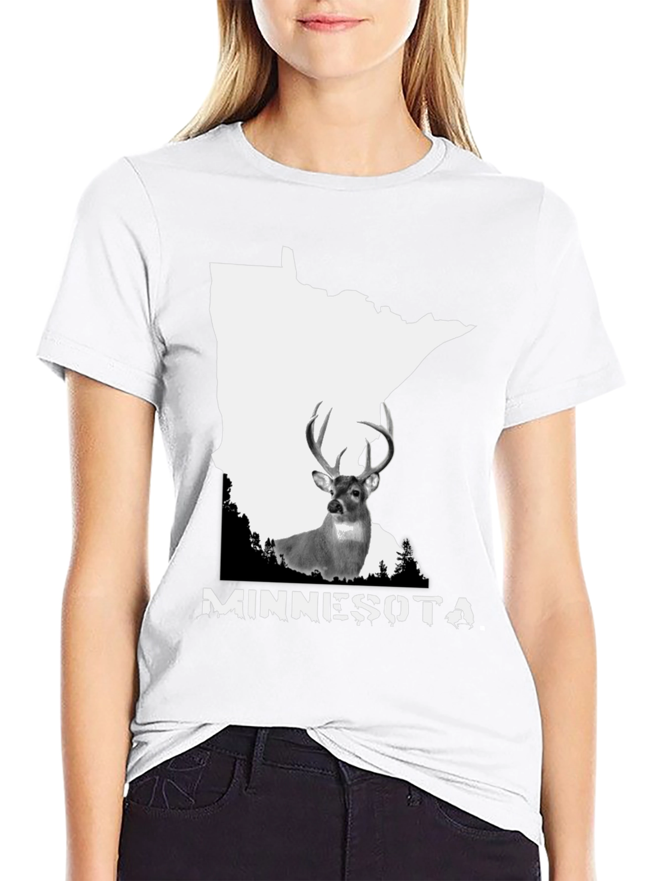 Minnesota Deer Graphic Tee - Black
