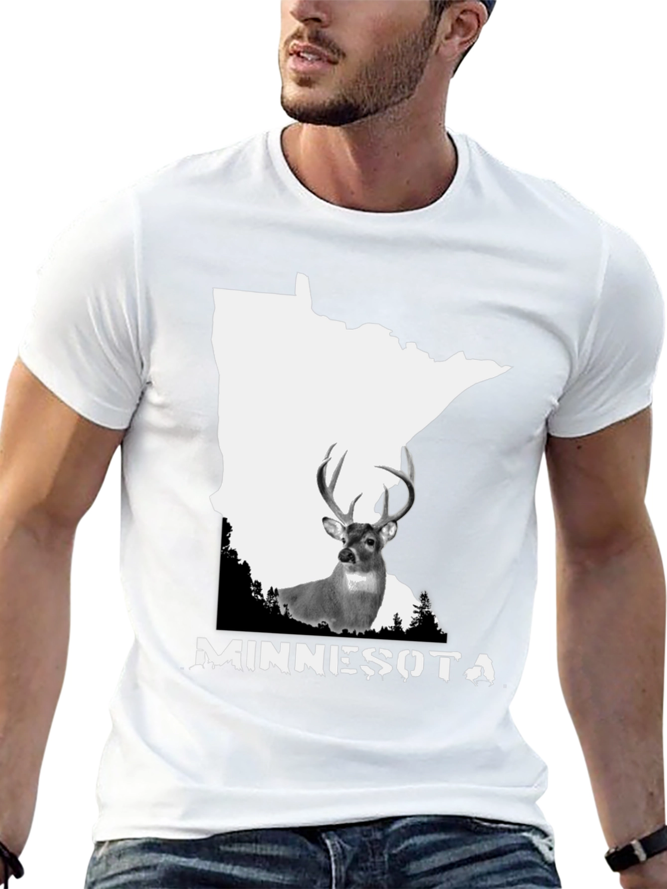 Minnesota Deer Graphic Tee - Black