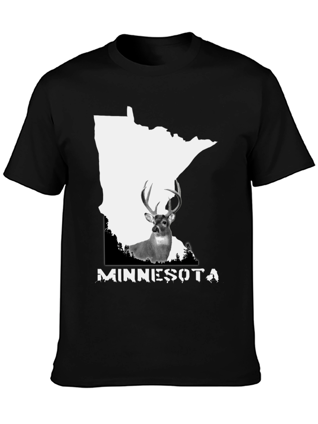 Minnesota Deer Graphic Tee - Black