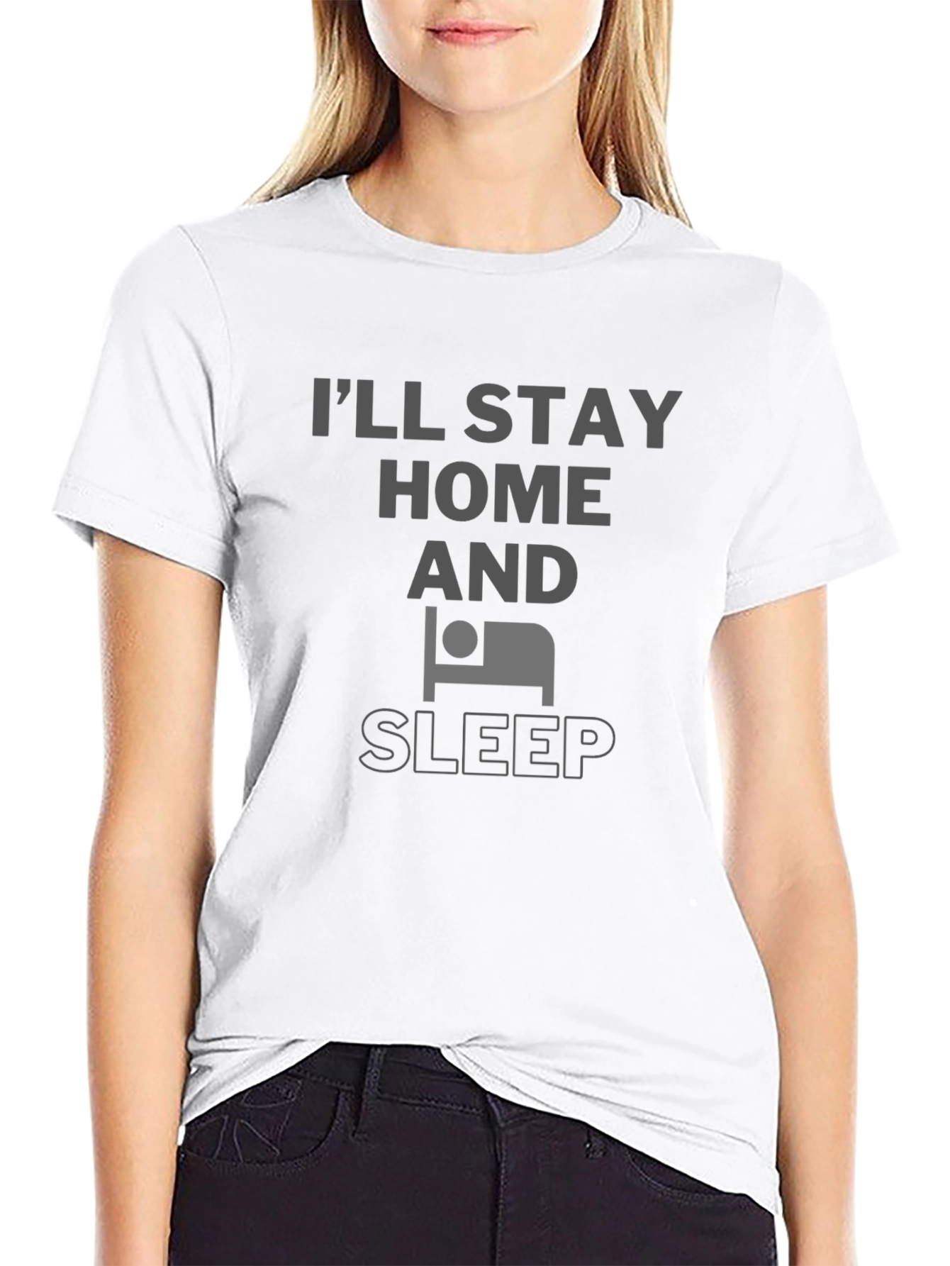 Stay Home and Sleep T-Shirt Funny Slogan Tee