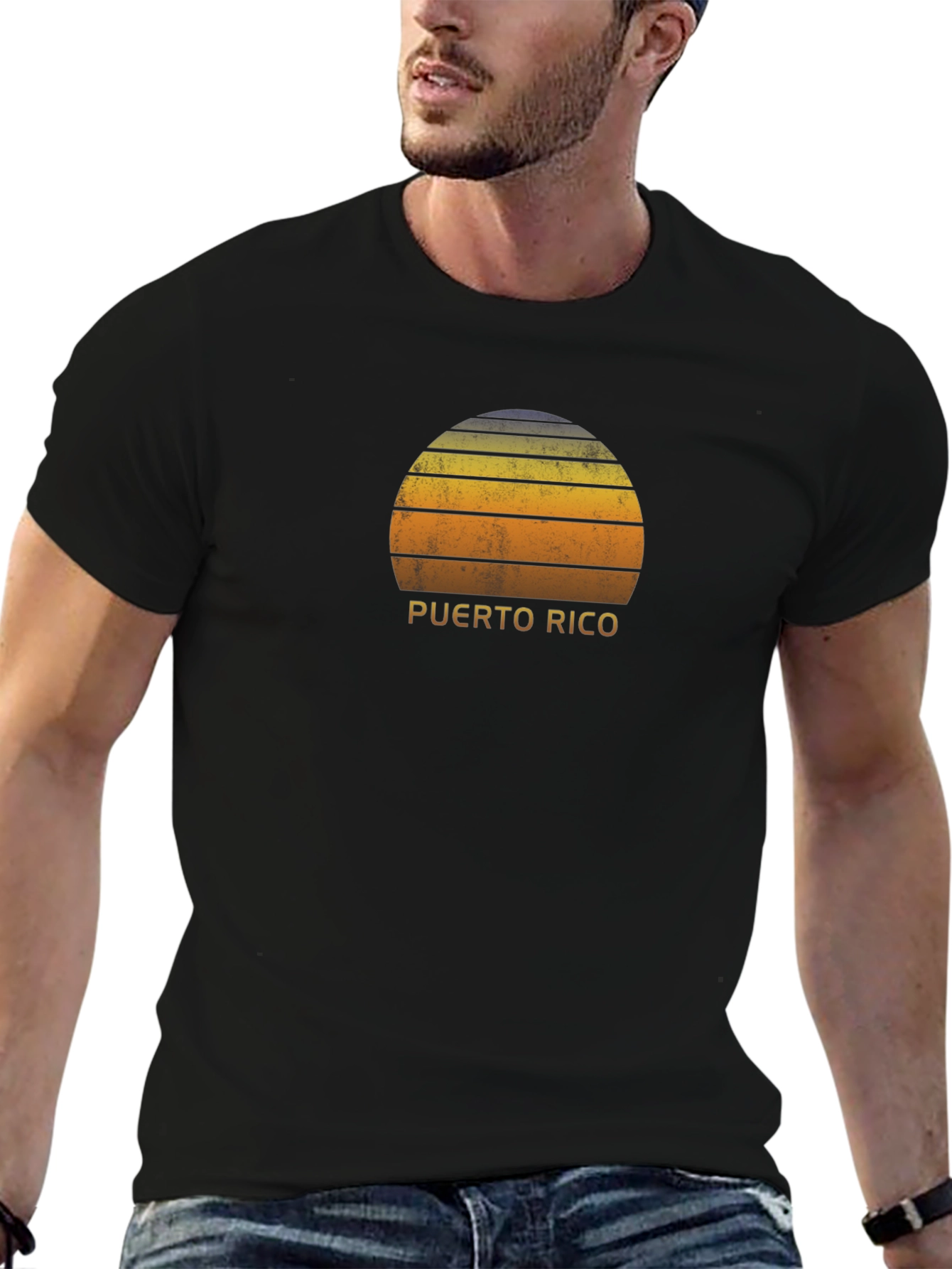 Puerto Rico Sunset Graphic Tee - Black
