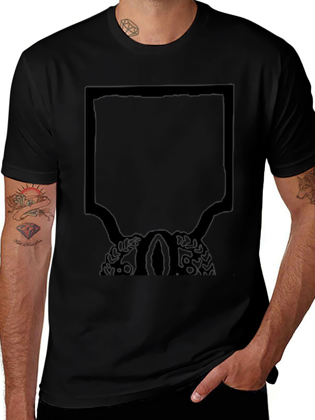 Unique Graphic Tee - Black
