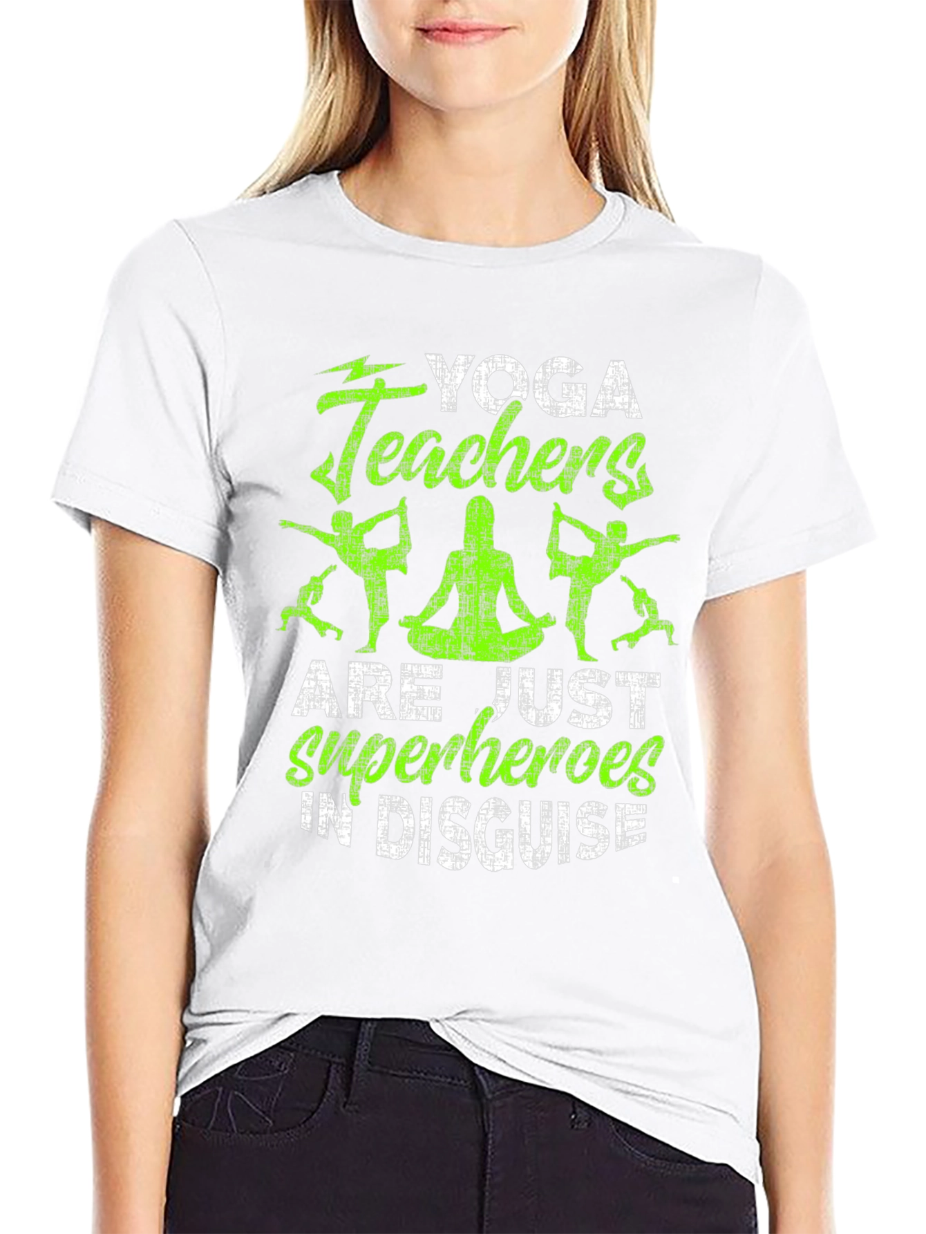 Yoga Teacher Superhero Black T-Shirt