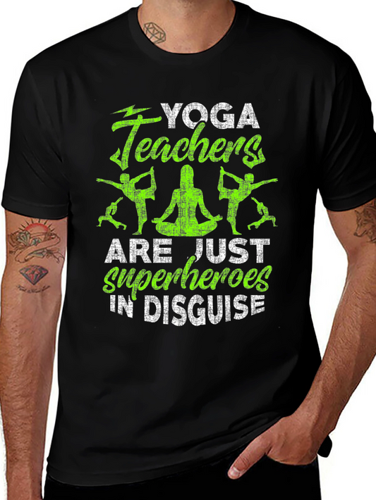Yoga Teacher Superhero Black T-Shirt