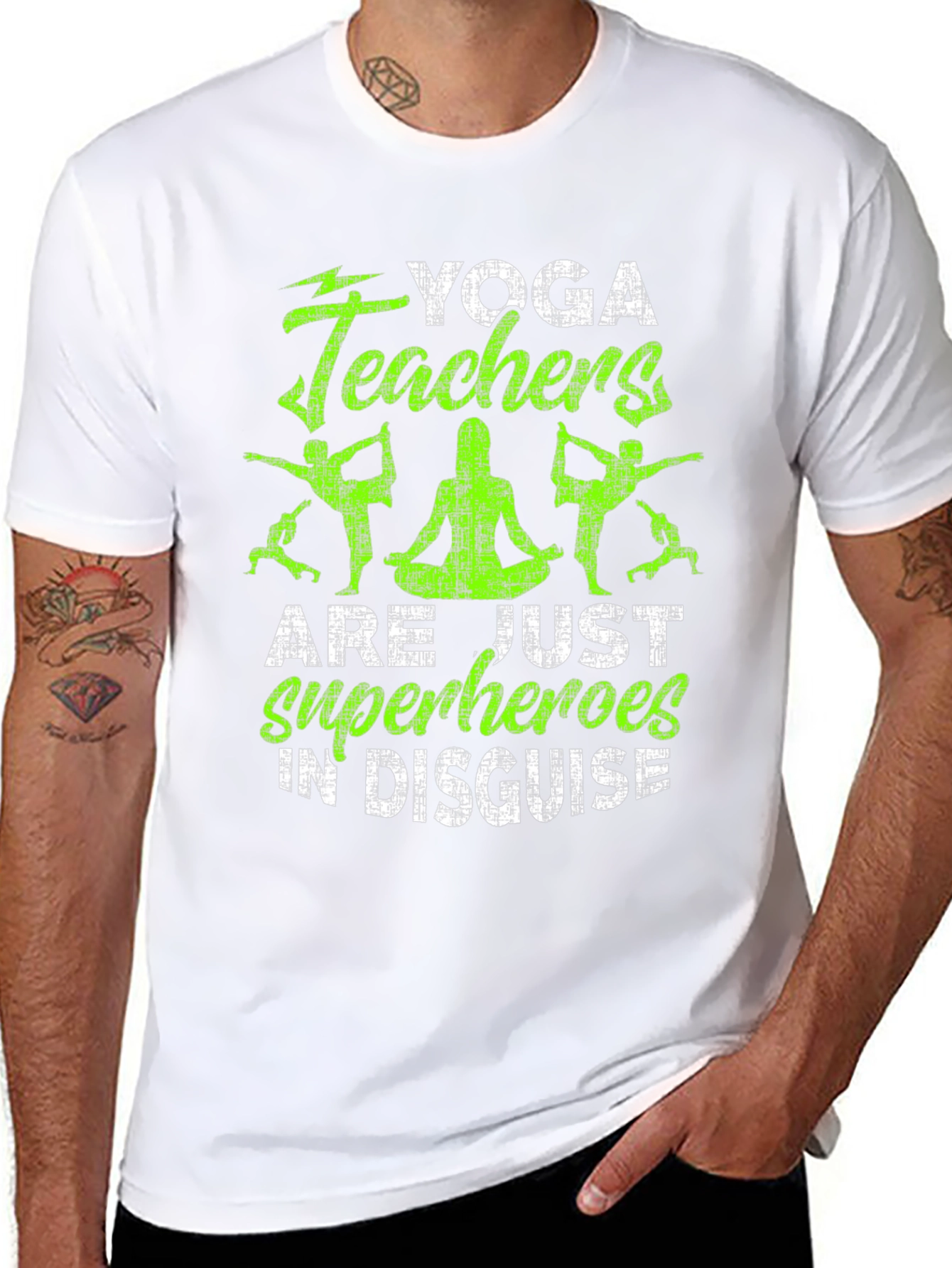 Yoga Teacher Superhero Black T-Shirt
