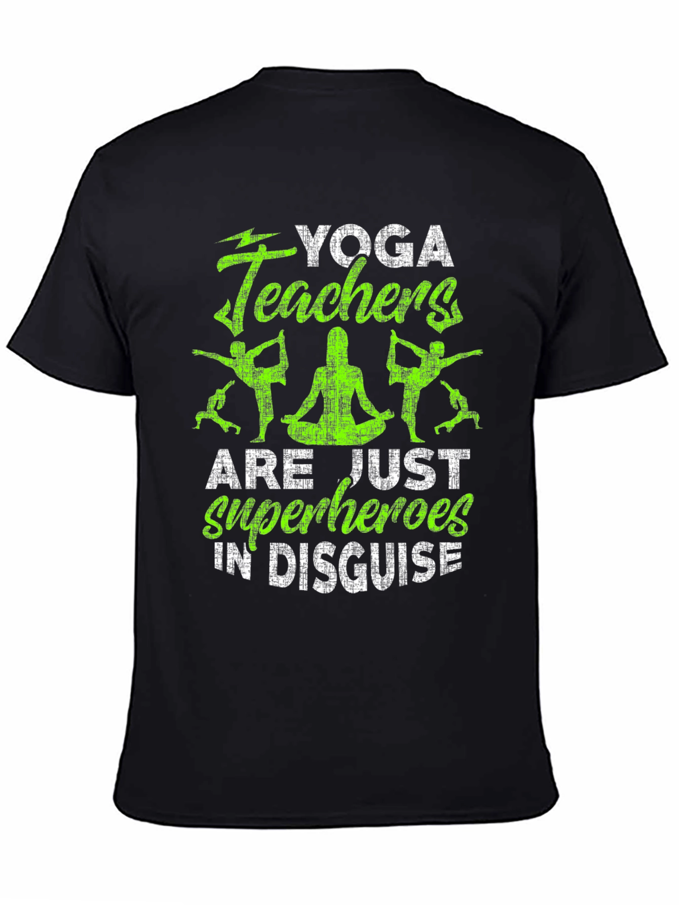 Yoga Teacher Superhero Black T-Shirt
