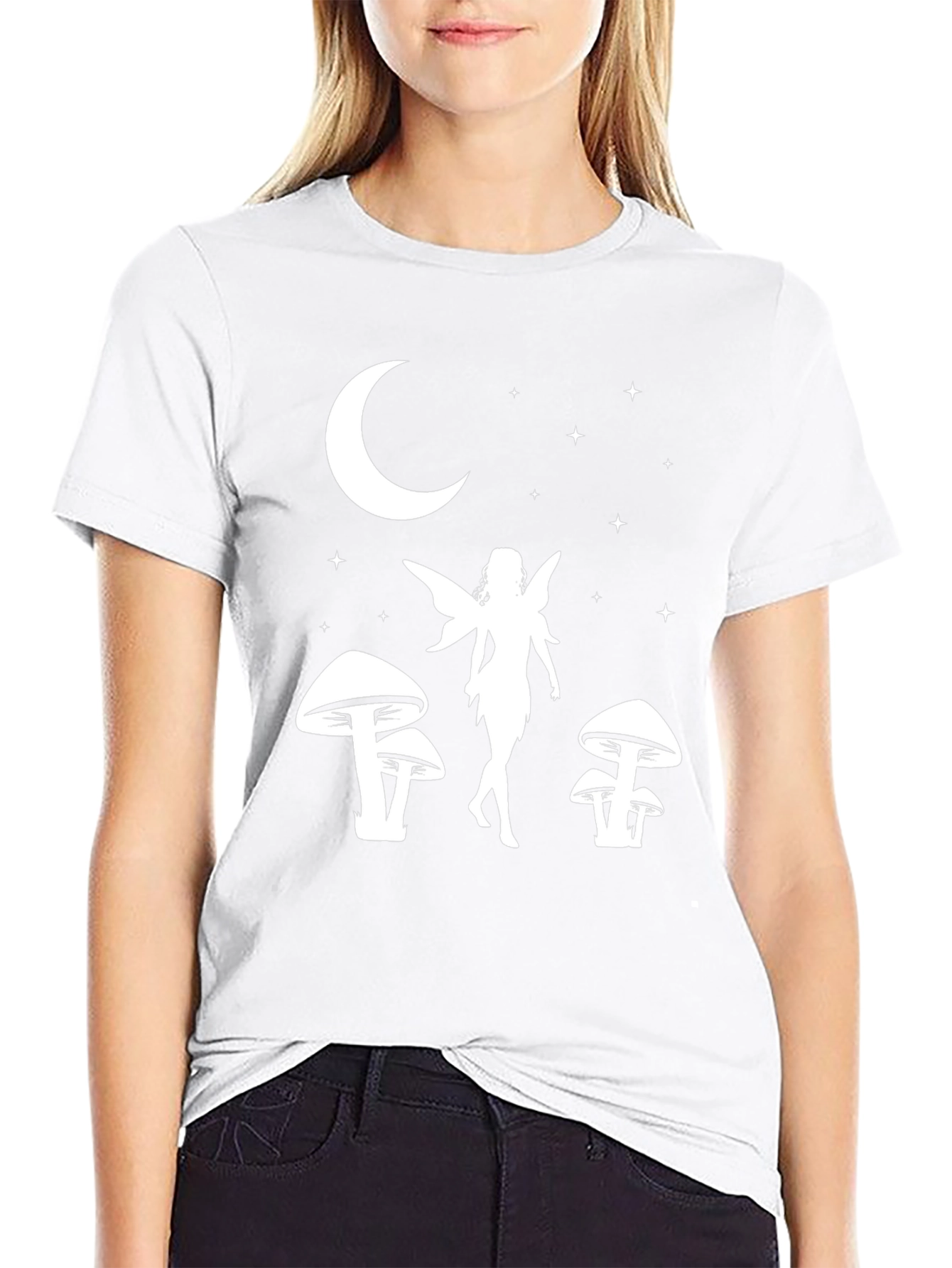 Fairy Moon T-Shirt - Whimsical Black Tee