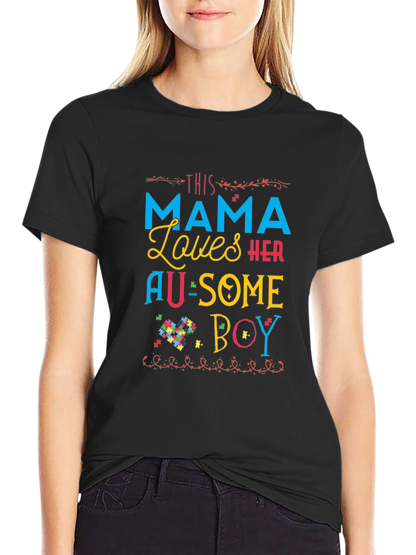 This Mama Loves Her Au-Some Boy Autism Awareness T-Shirt