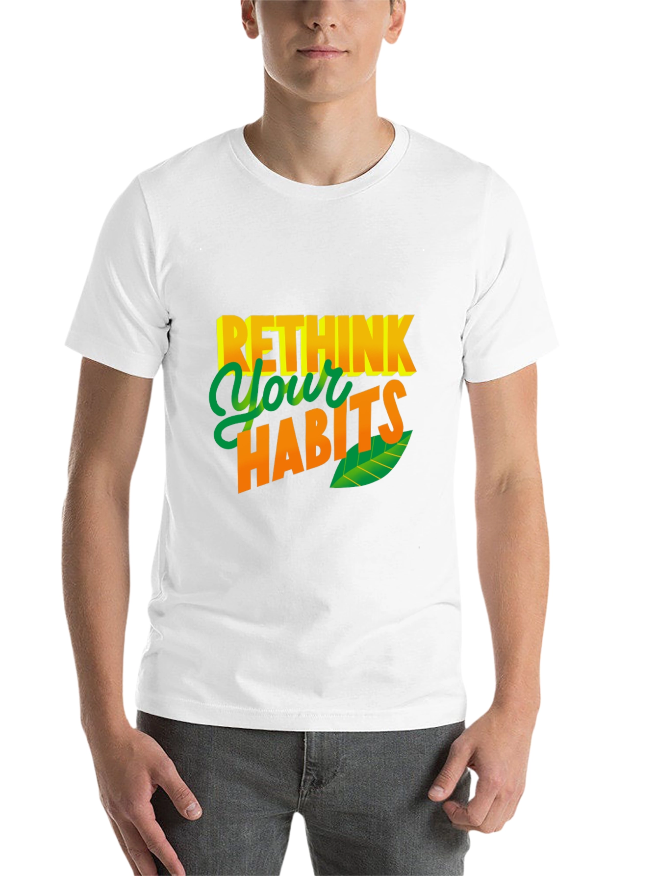 Rethink Your Habits Graphic Tee - Casual Black T-Shirt