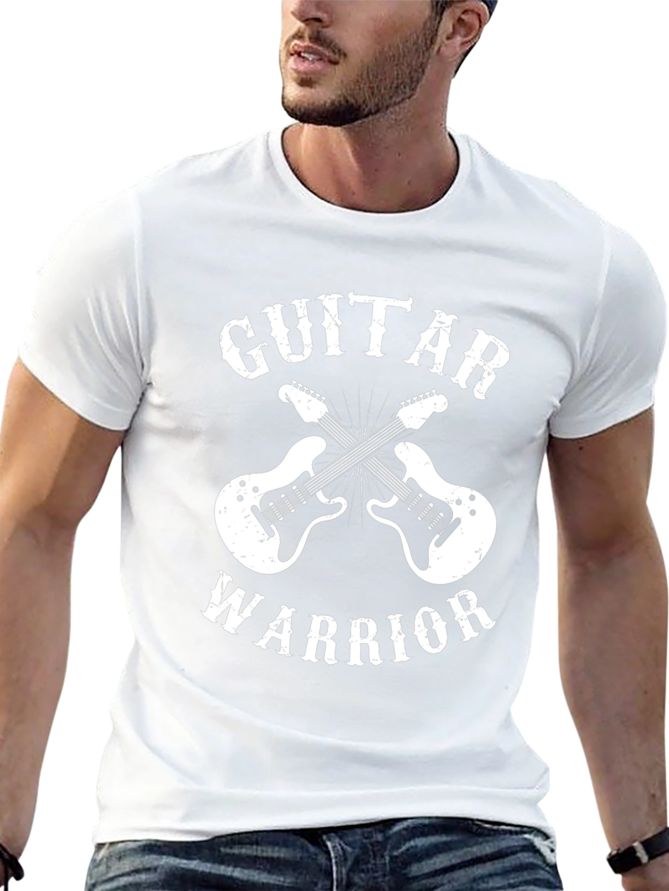 Guitar Warrior Graphic Tee - Rock Music T-Shirt