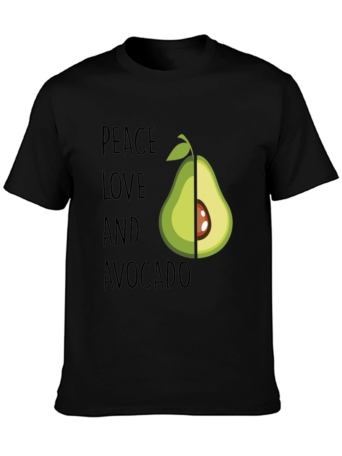 Peace Love and Avocado T-Shirt Funny Vegan Tee