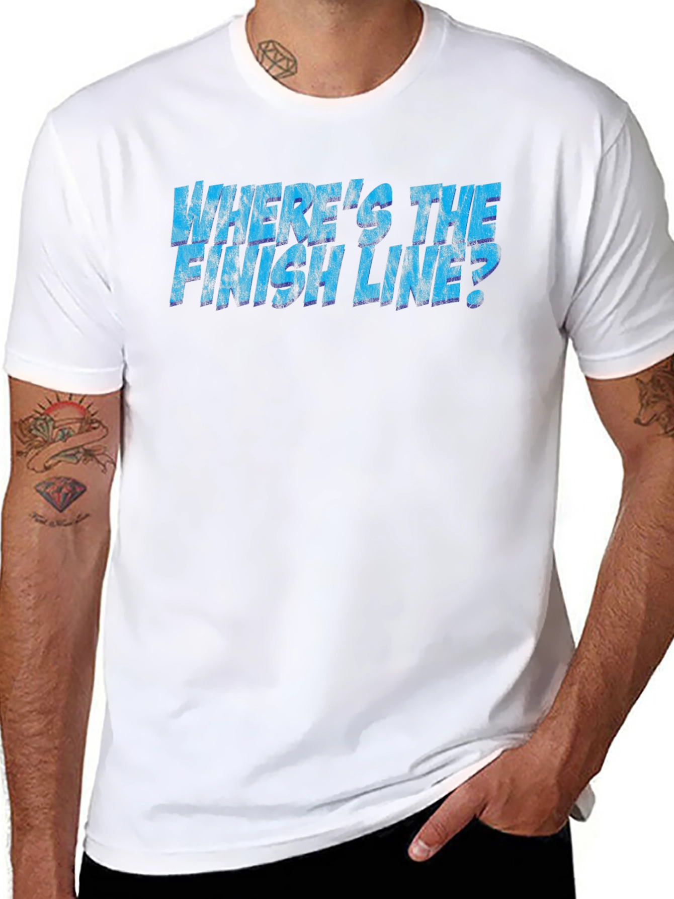Wheres the Finish Line? Black Graphic Tee