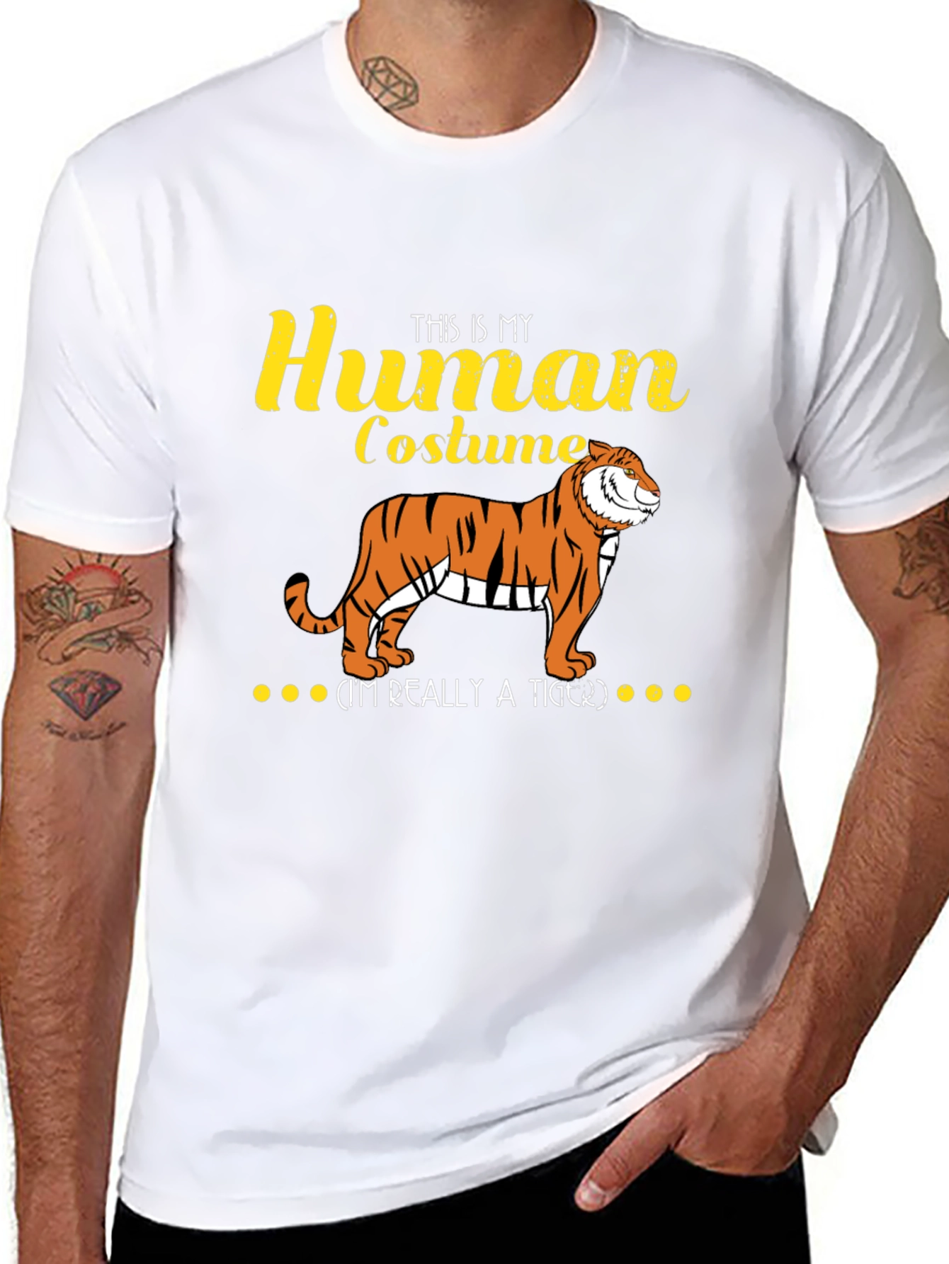 Human Costume Tiger Graphic Tee