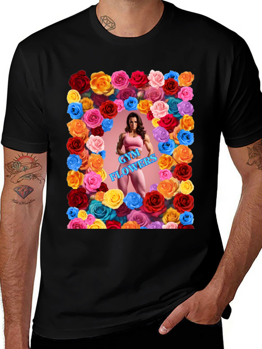 Gym Flowers Graphic T-Shirt