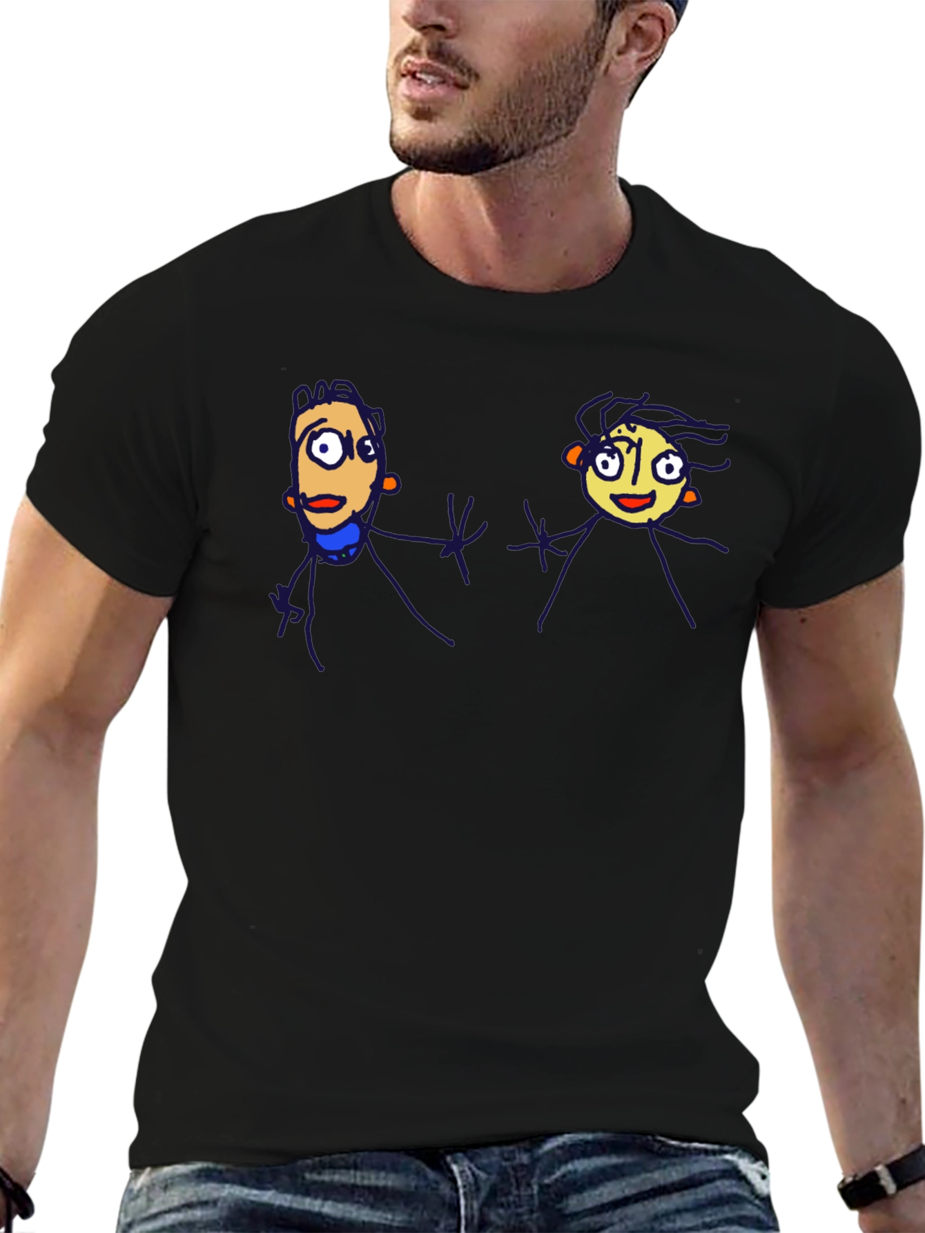 Funky Cartoon Tee - Black