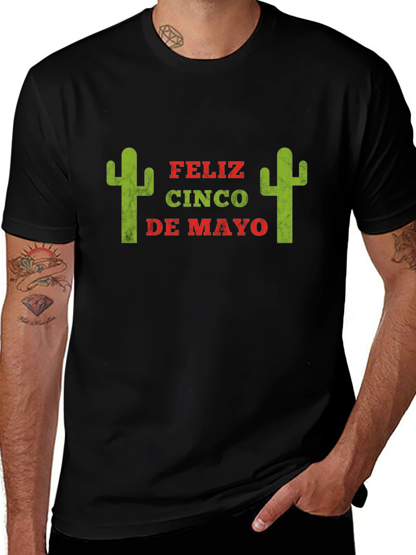 Feliz Cinco De Mayo Graphic Tee - Black