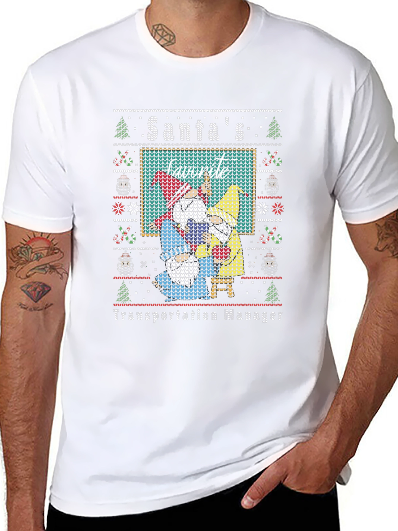 Santas Favorite Transportation Manager Ugly Sweater T-Shirt