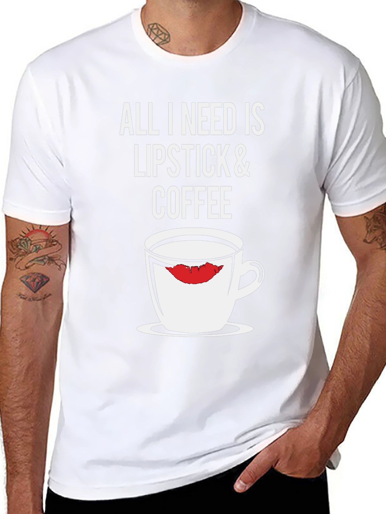 Lipstick & Coffee Graphic T-Shirt