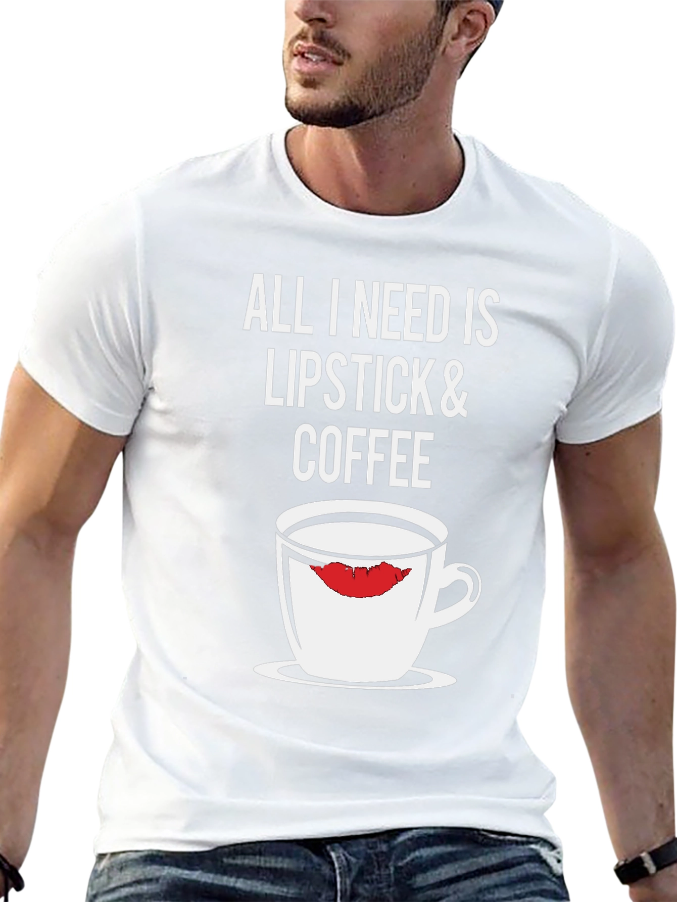 Lipstick & Coffee Graphic T-Shirt