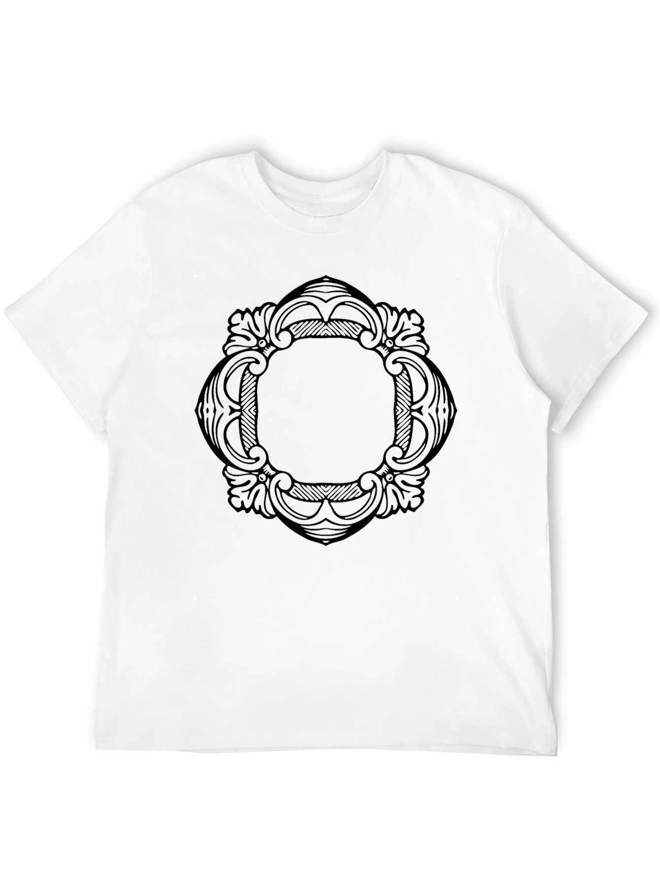 Elegant Black Ornamental Medallion Tee