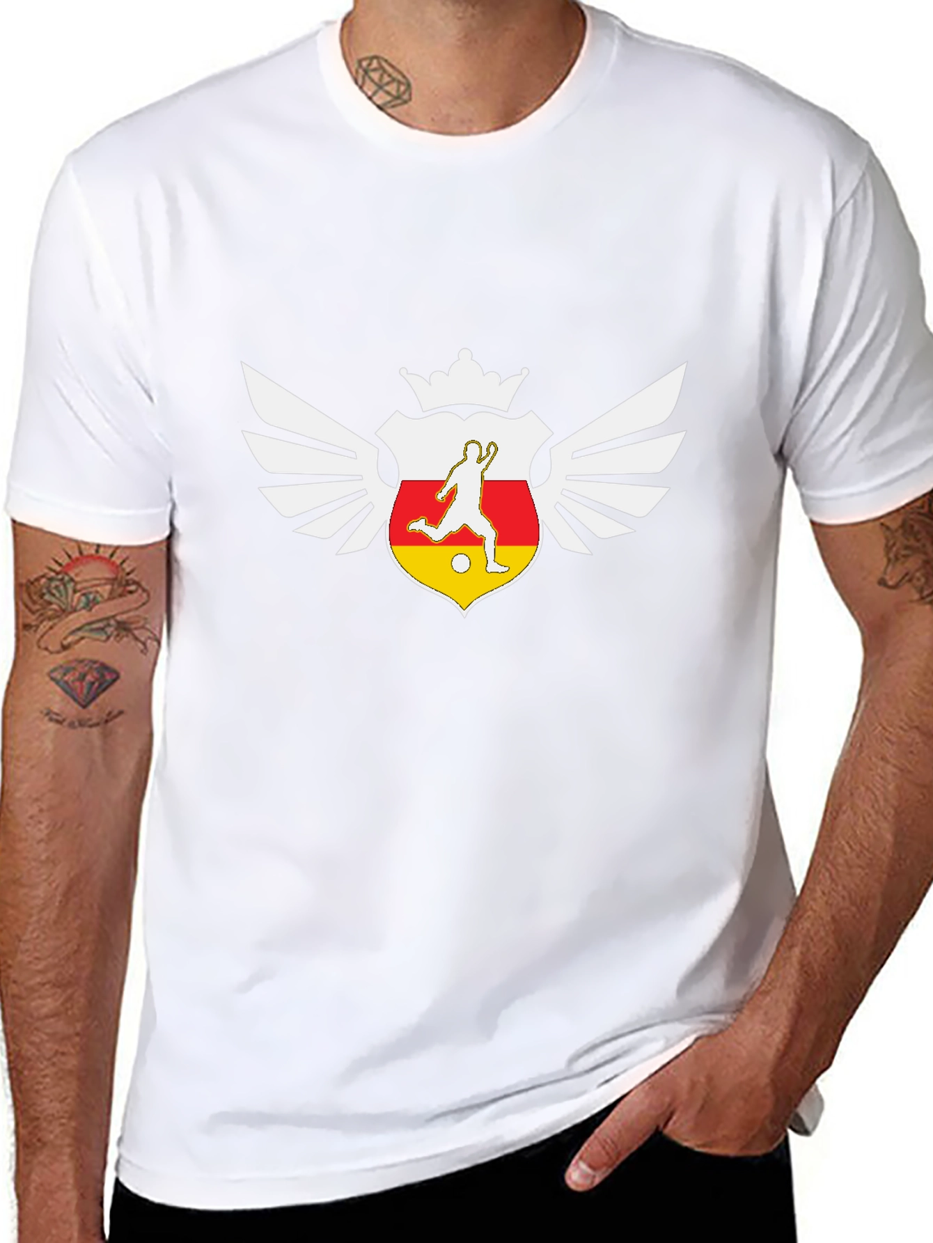 Soccer Crest Graphic Black T-Shirt