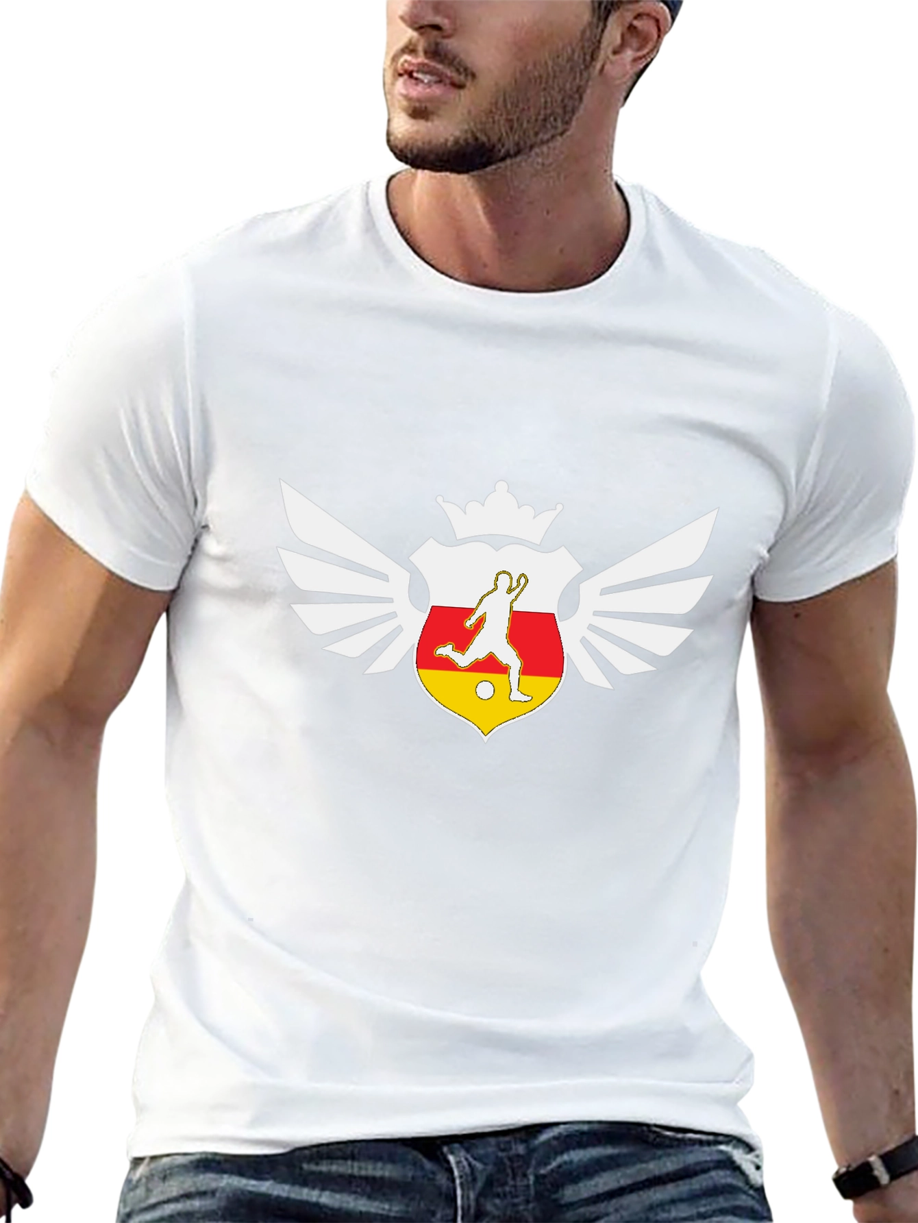 Soccer Crest Graphic Black T-Shirt