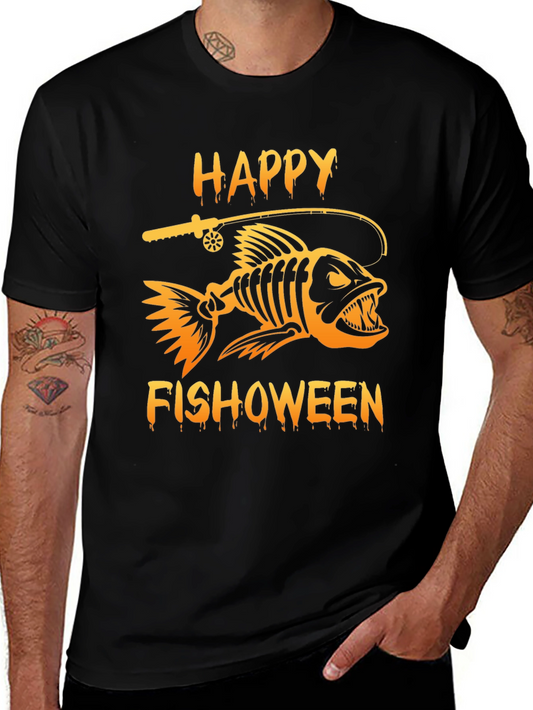 Happy Fishoween Black Graphic Tee