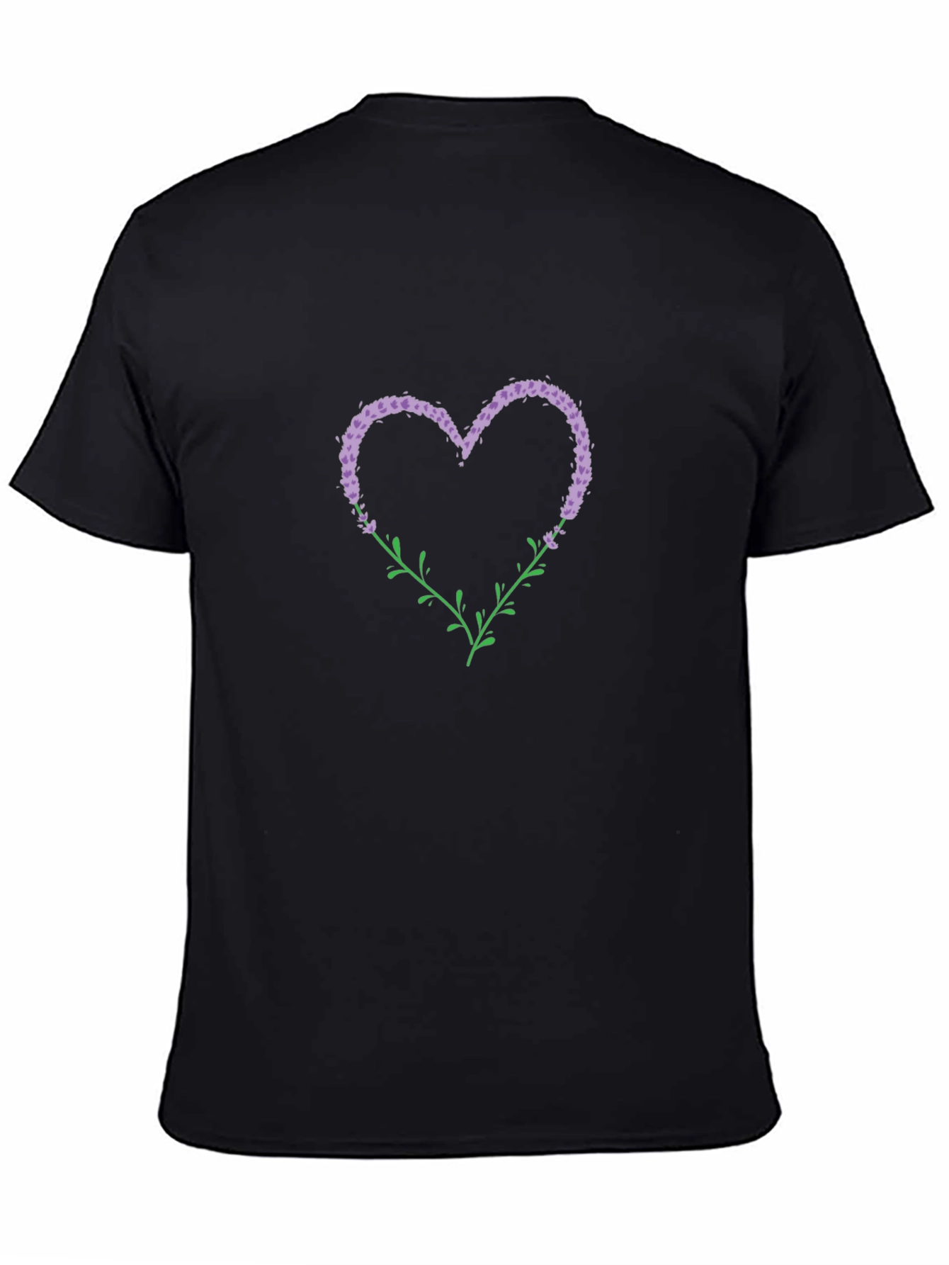 Floral Heart Graphic Tee - Black