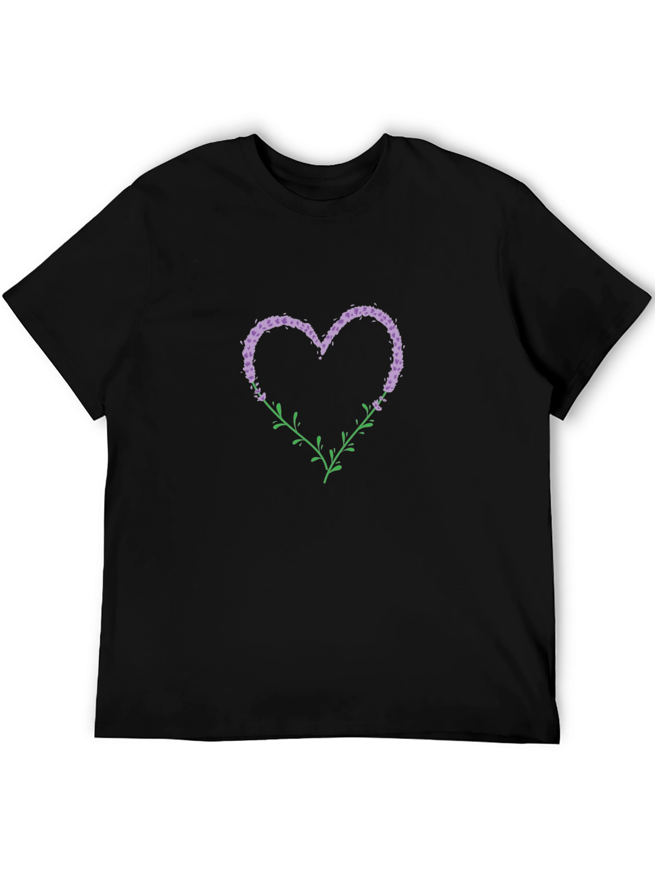 Floral Heart Graphic Tee - Black