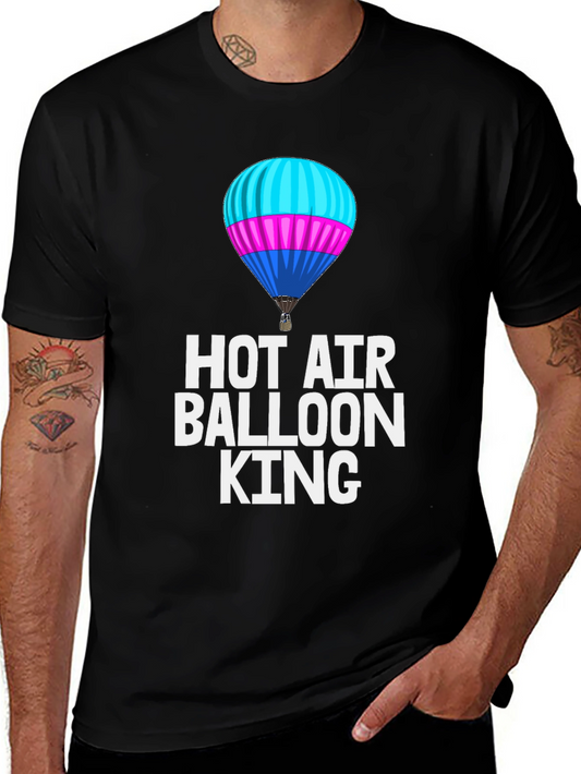 Hot Air Balloon King Black T-Shirt